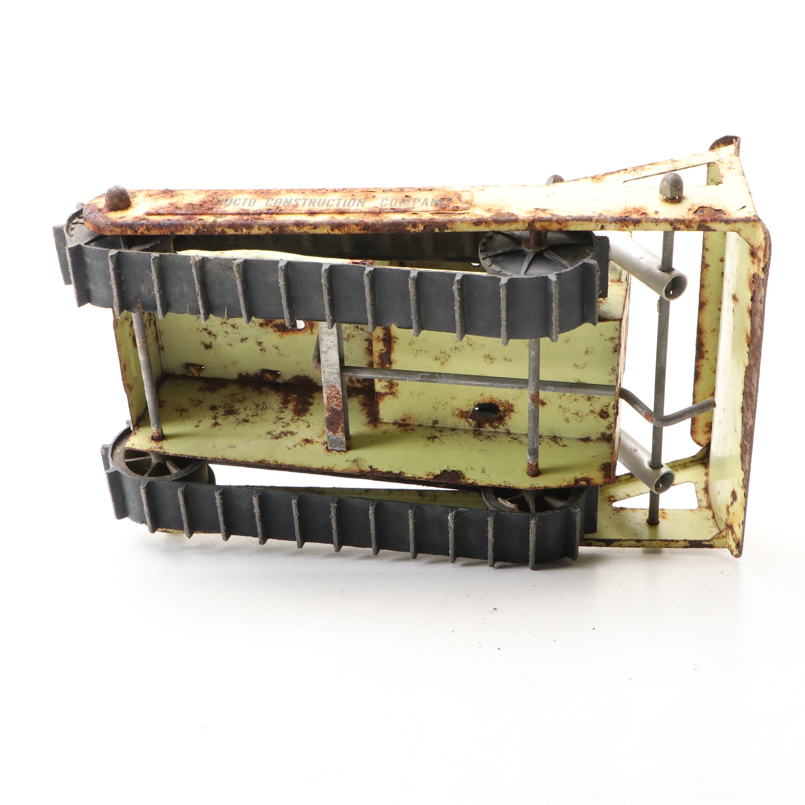 Structo "Rocker" Pressed Steel Dump Truck Trailer and Bulldozers