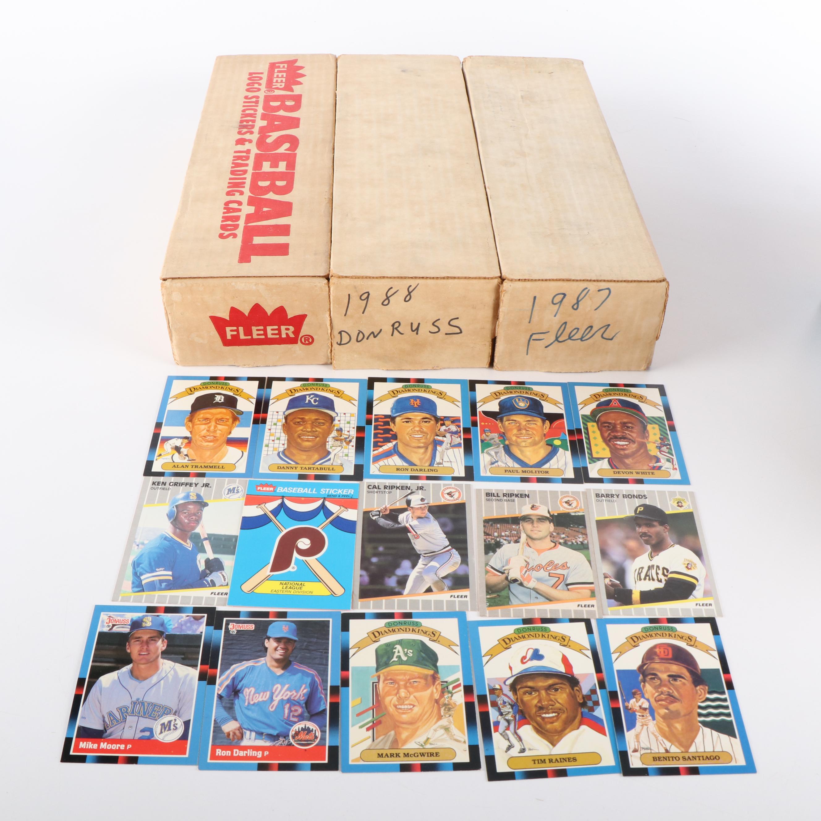 Eleven Year Sets of Mint Condition Baseball Cards, 1987 to 1991