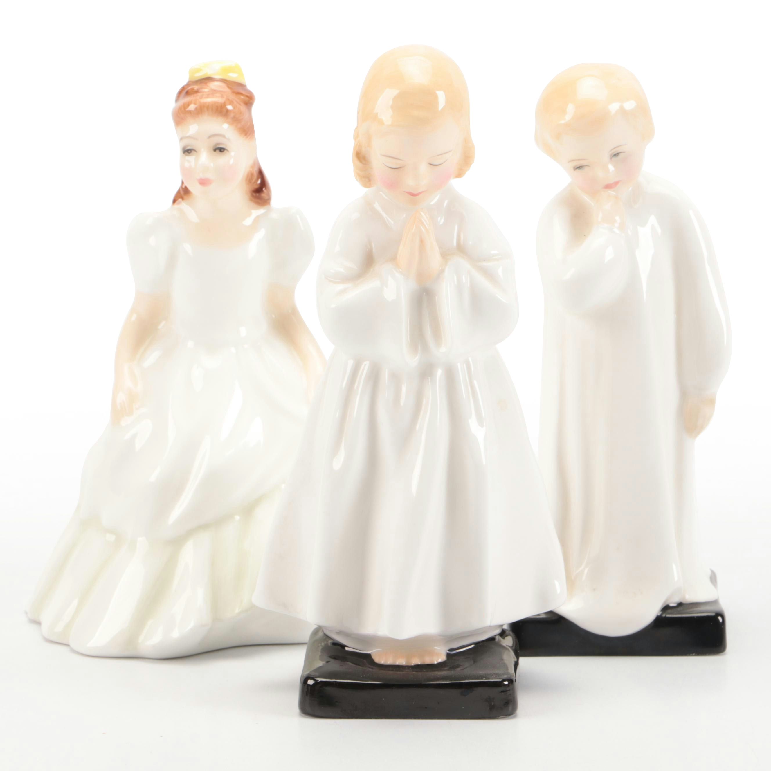 Royal Doulton "Kerry," "Bedtime," and "Darling" Bone China Figurines