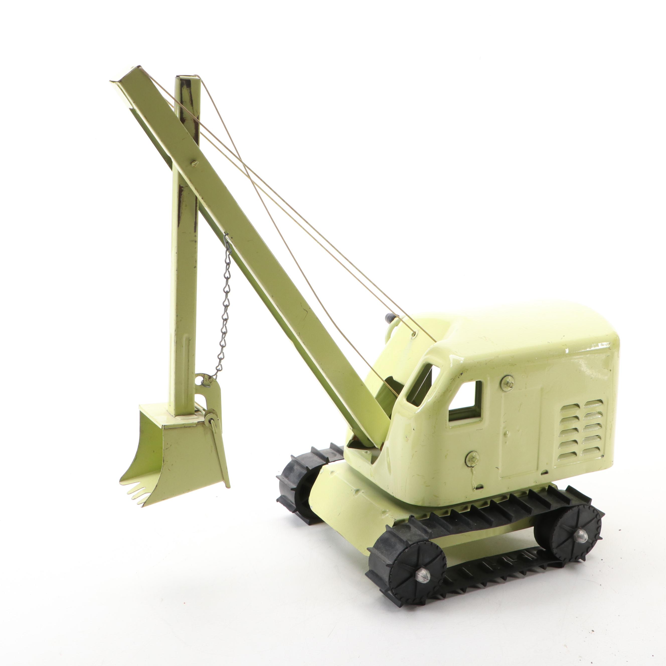 Structo Steam Shovel and Bulldozer Pressed Steel Toys, Mid-20th Century
