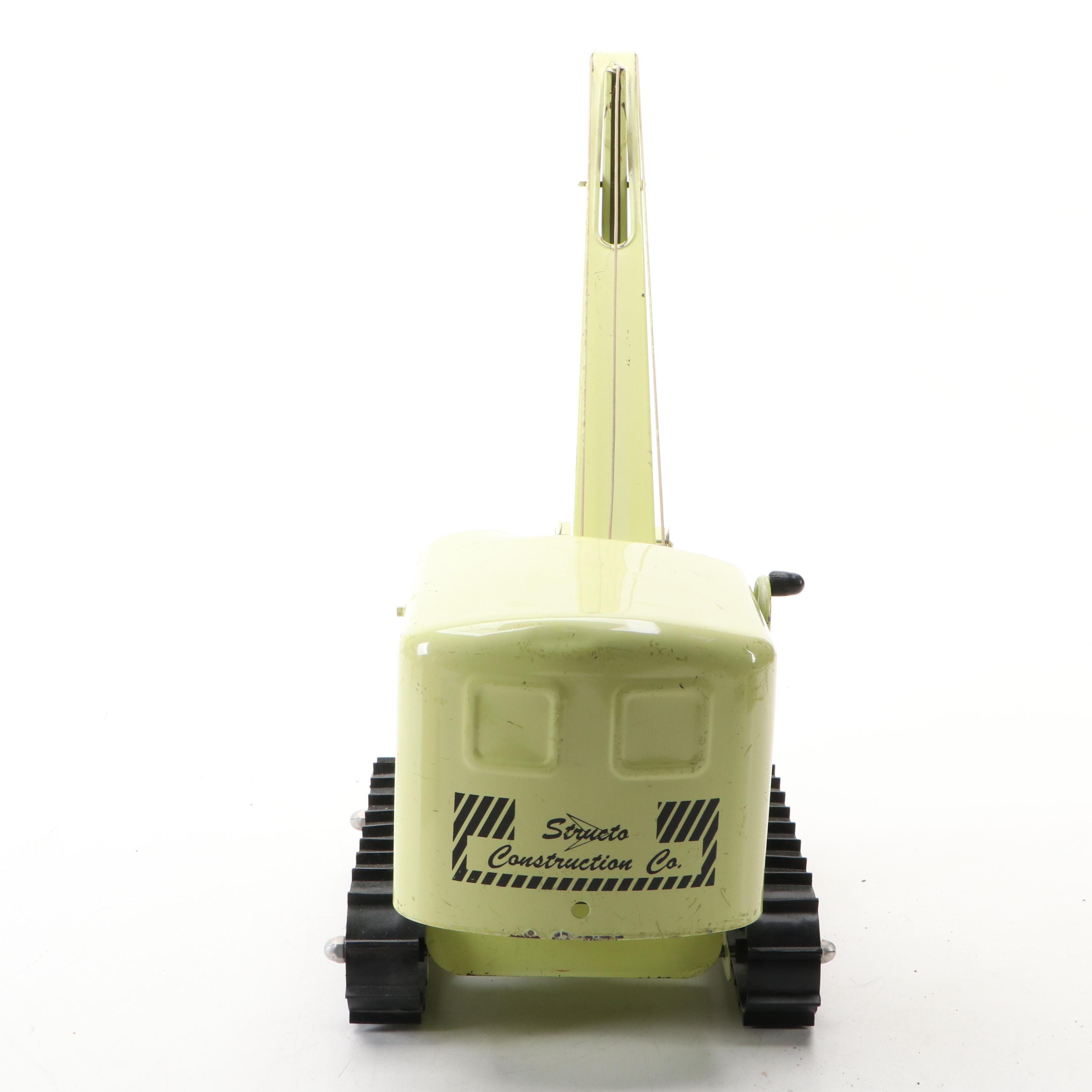 Structo Steam Shovel and Bulldozer Pressed Steel Toys, Mid-20th Century