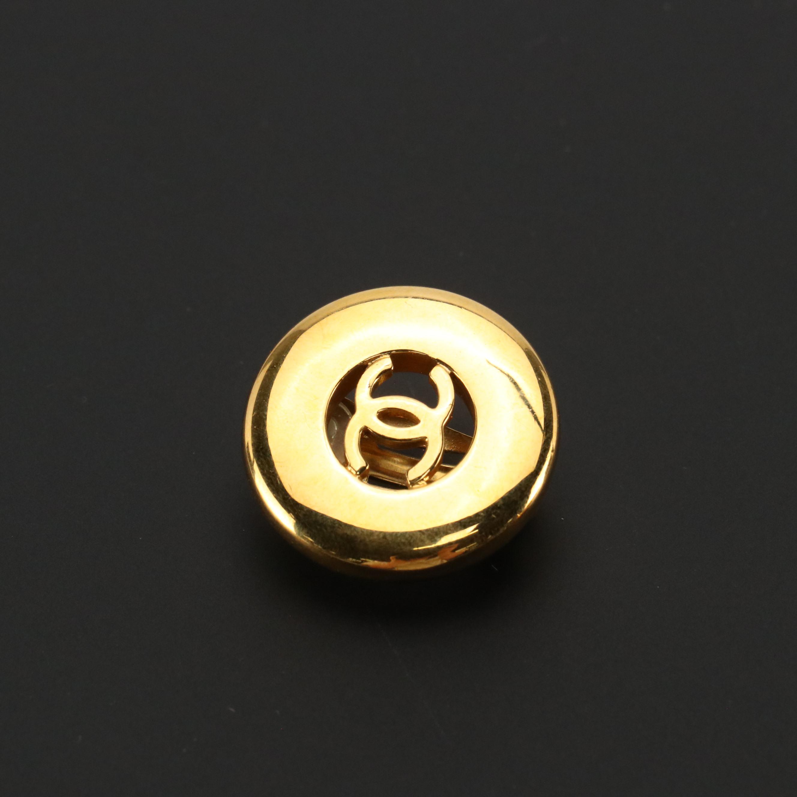 Chanel Autumn Collection CC Round Clip Earrings