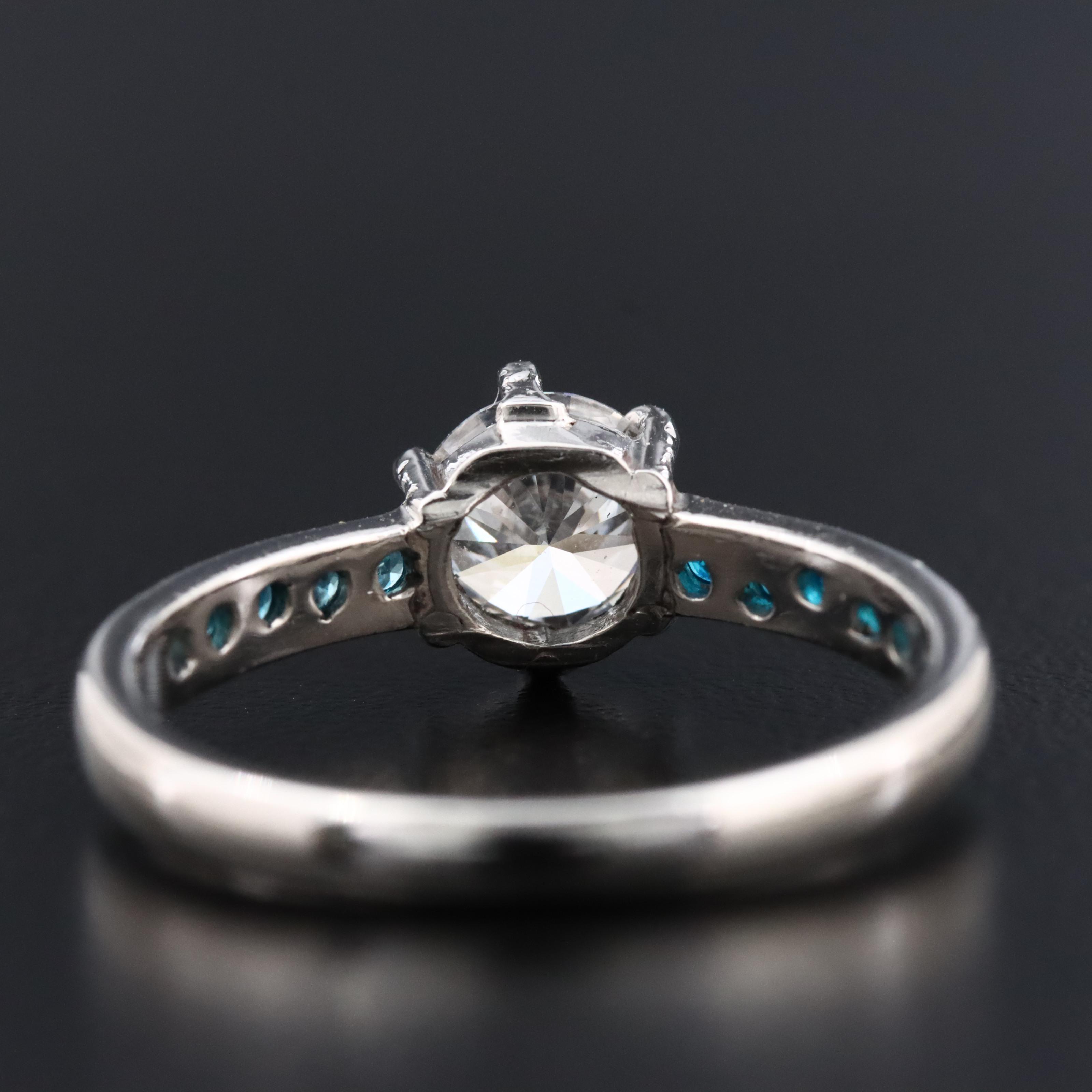Platinum Lab Grown Diamond and CZ Ring