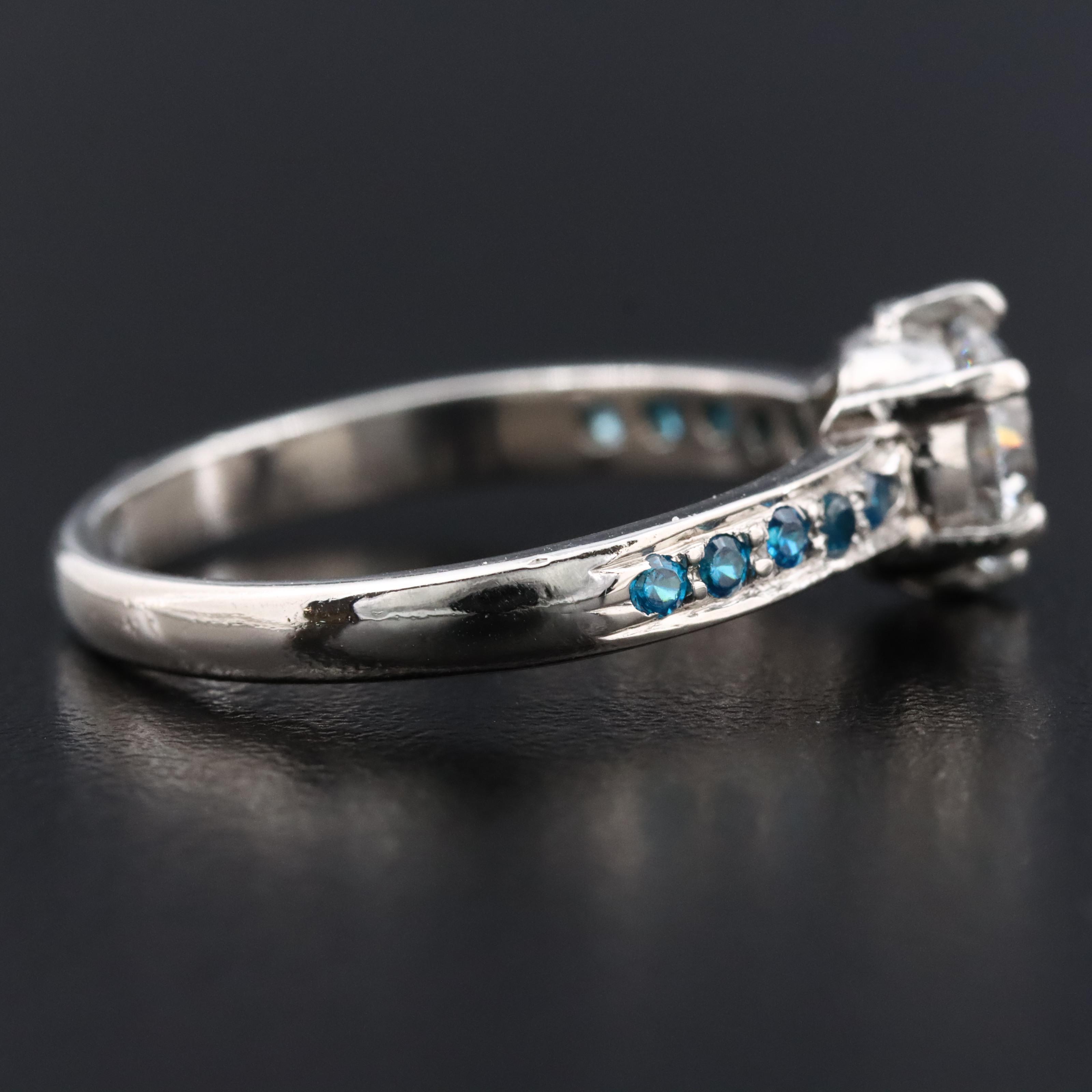 Platinum Lab Grown Diamond and CZ Ring