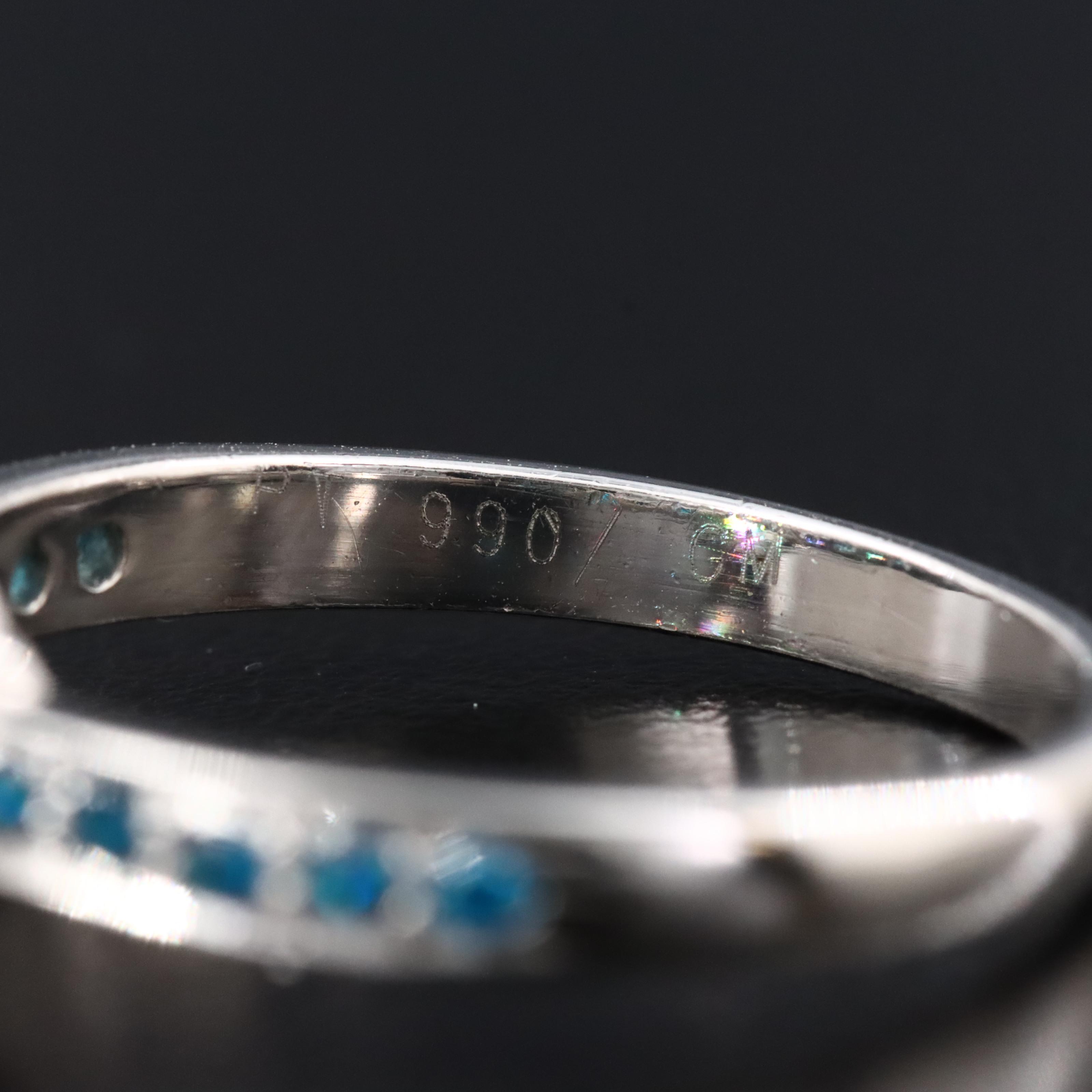 Platinum Lab Grown Diamond and CZ Ring