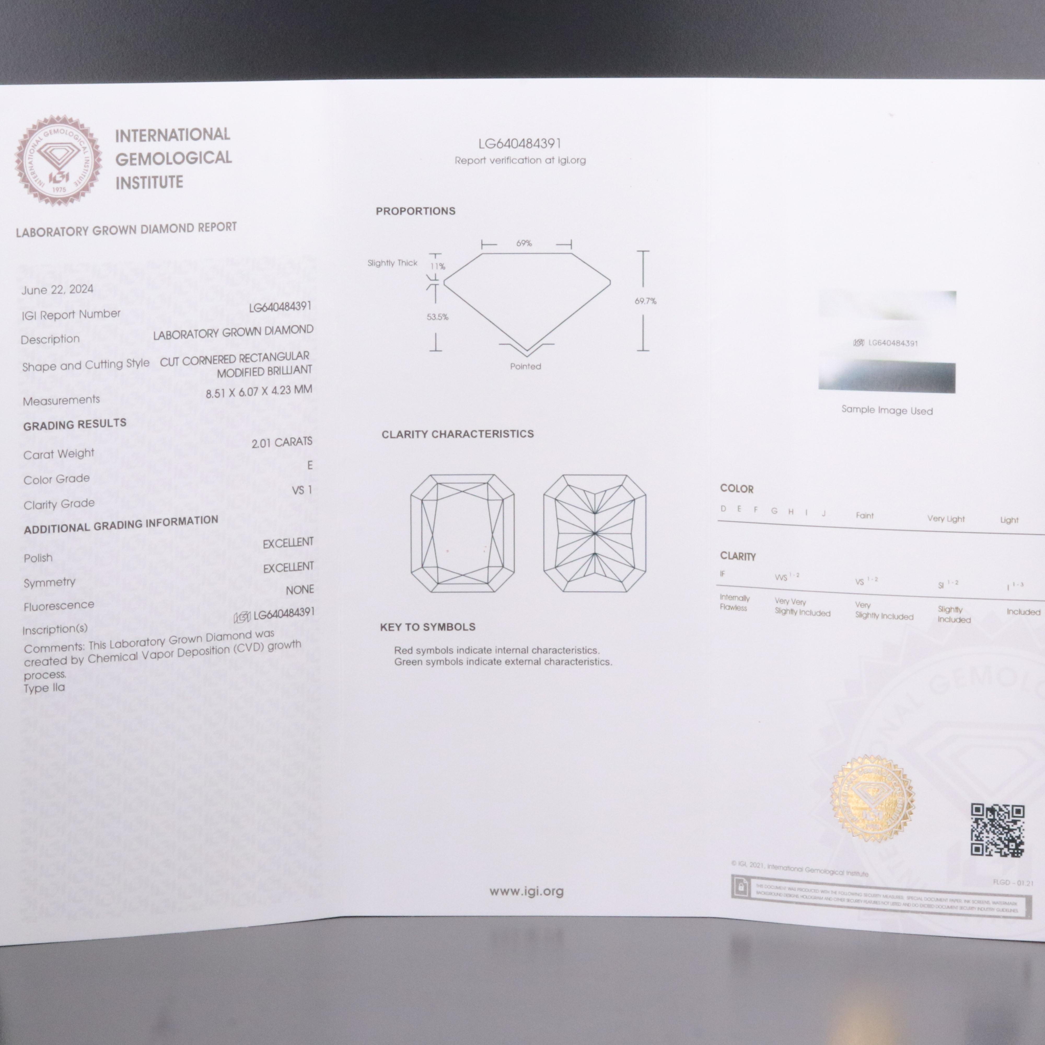 14K 4.03 CTW Lab Grown Diamond Ring with Open Design and IGI Reports