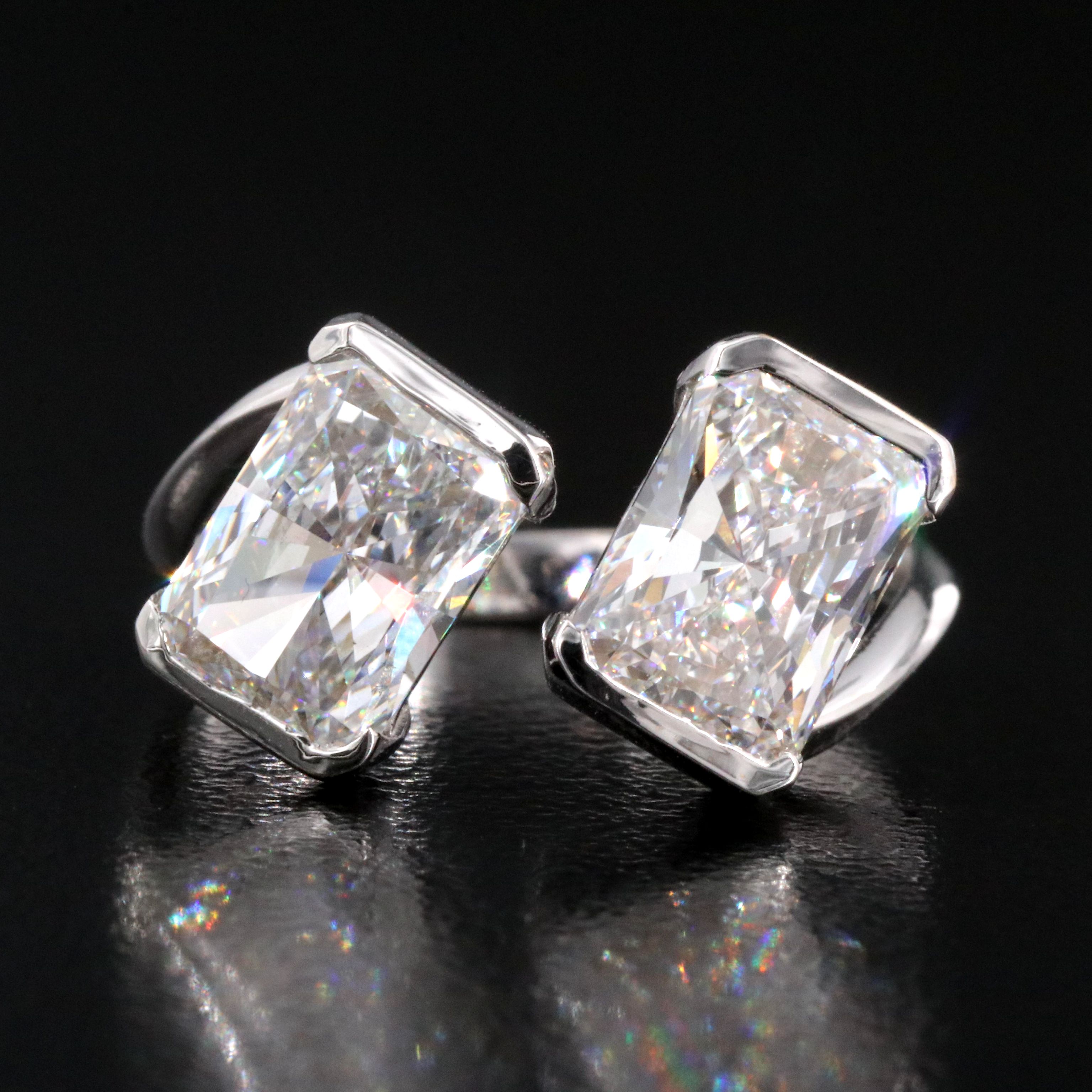 14K 4.03 CTW Lab Grown Diamond Ring with Open Design and IGI Reports