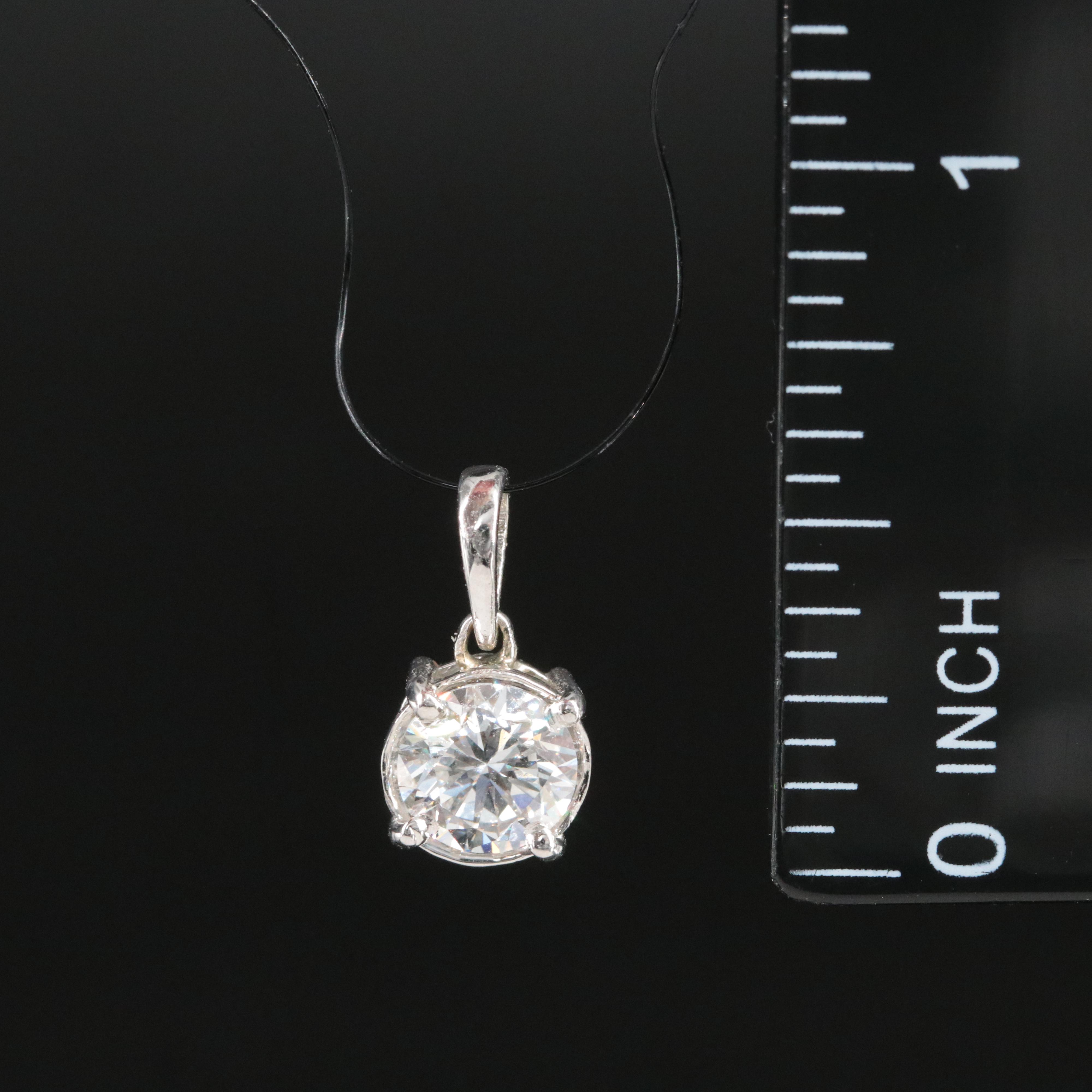 Platinum 0.98 CT Lab Grown Diamond Solitaire Pendant