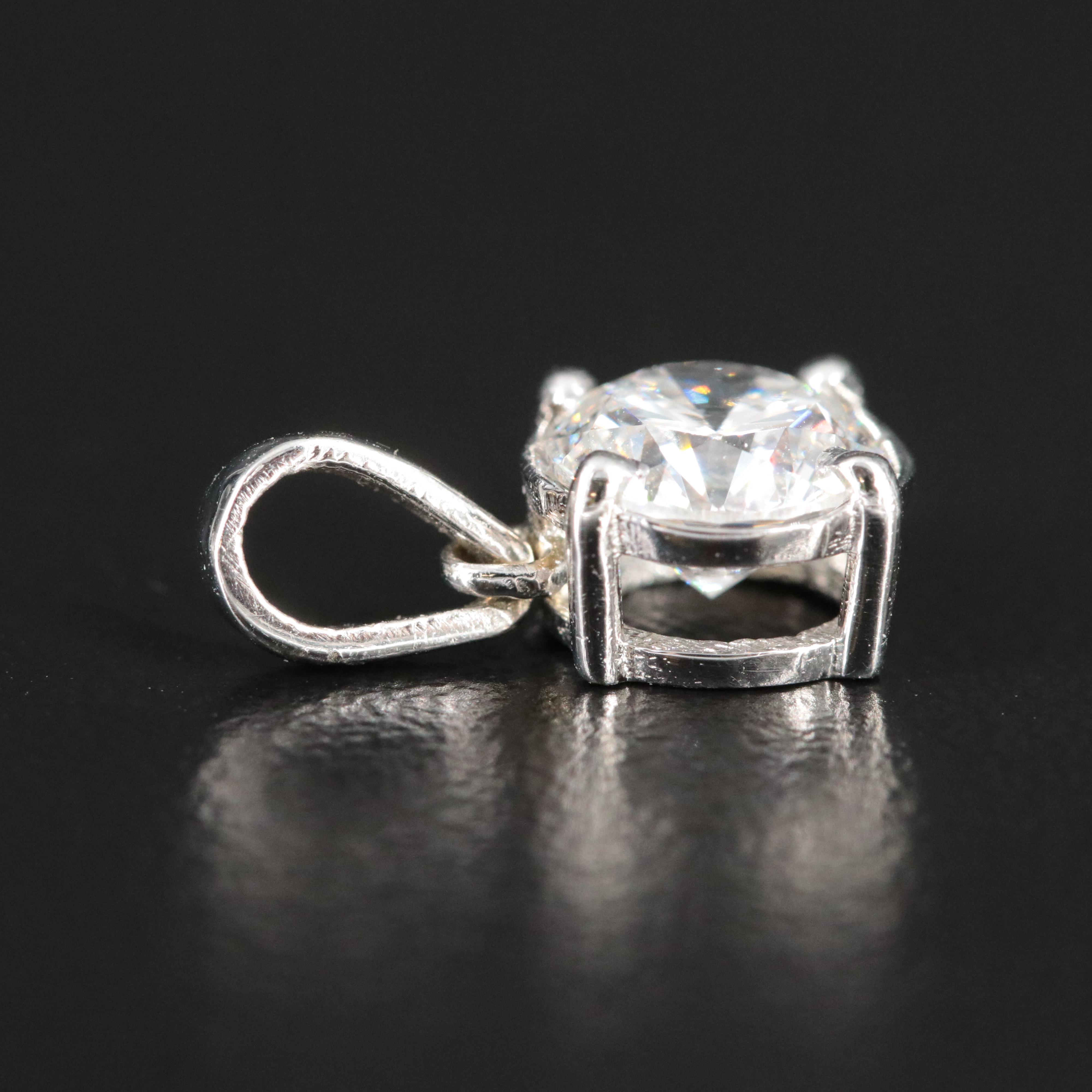 Platinum 0.98 CT Lab Grown Diamond Solitaire Pendant