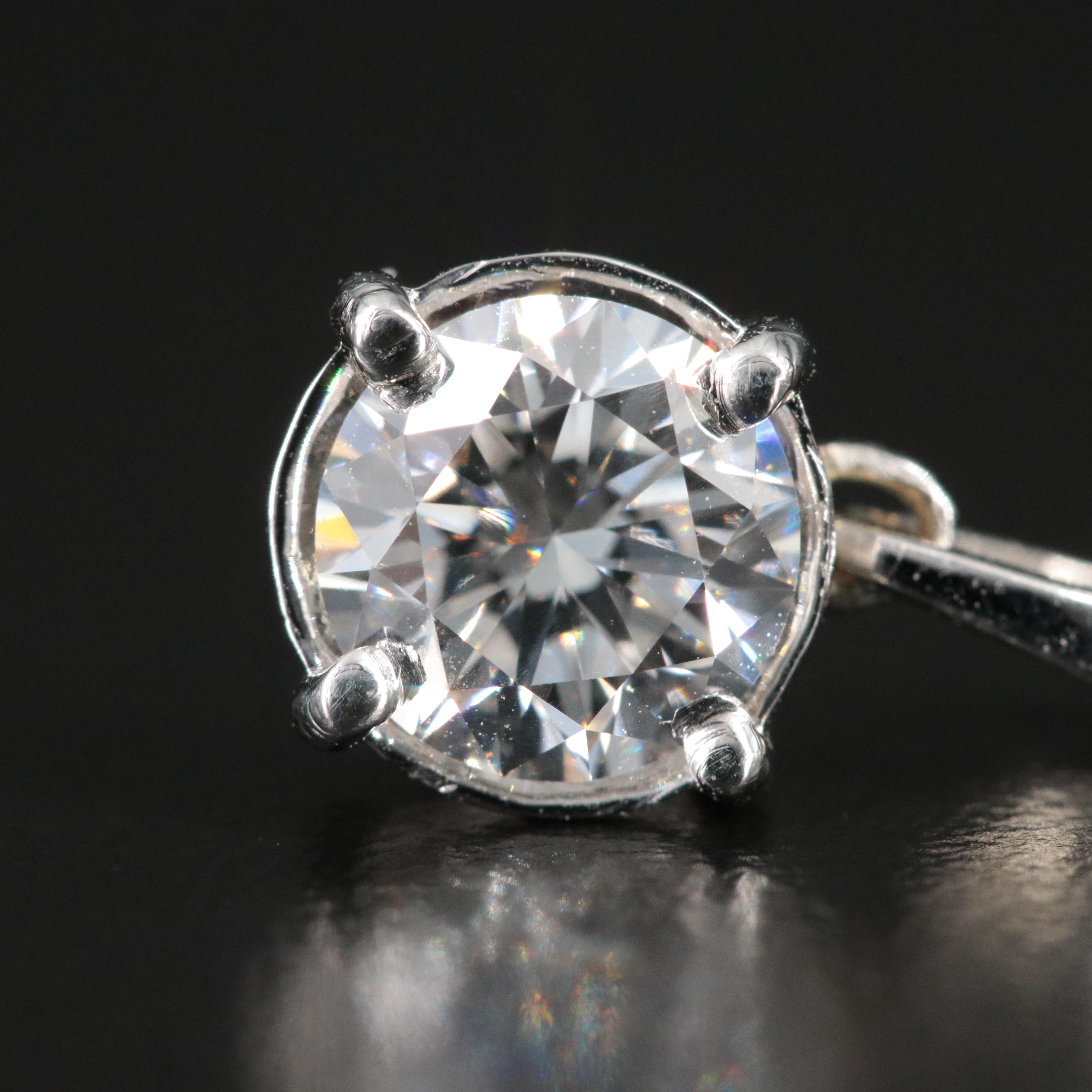 Platinum 0.98 CT Lab Grown Diamond Solitaire Pendant