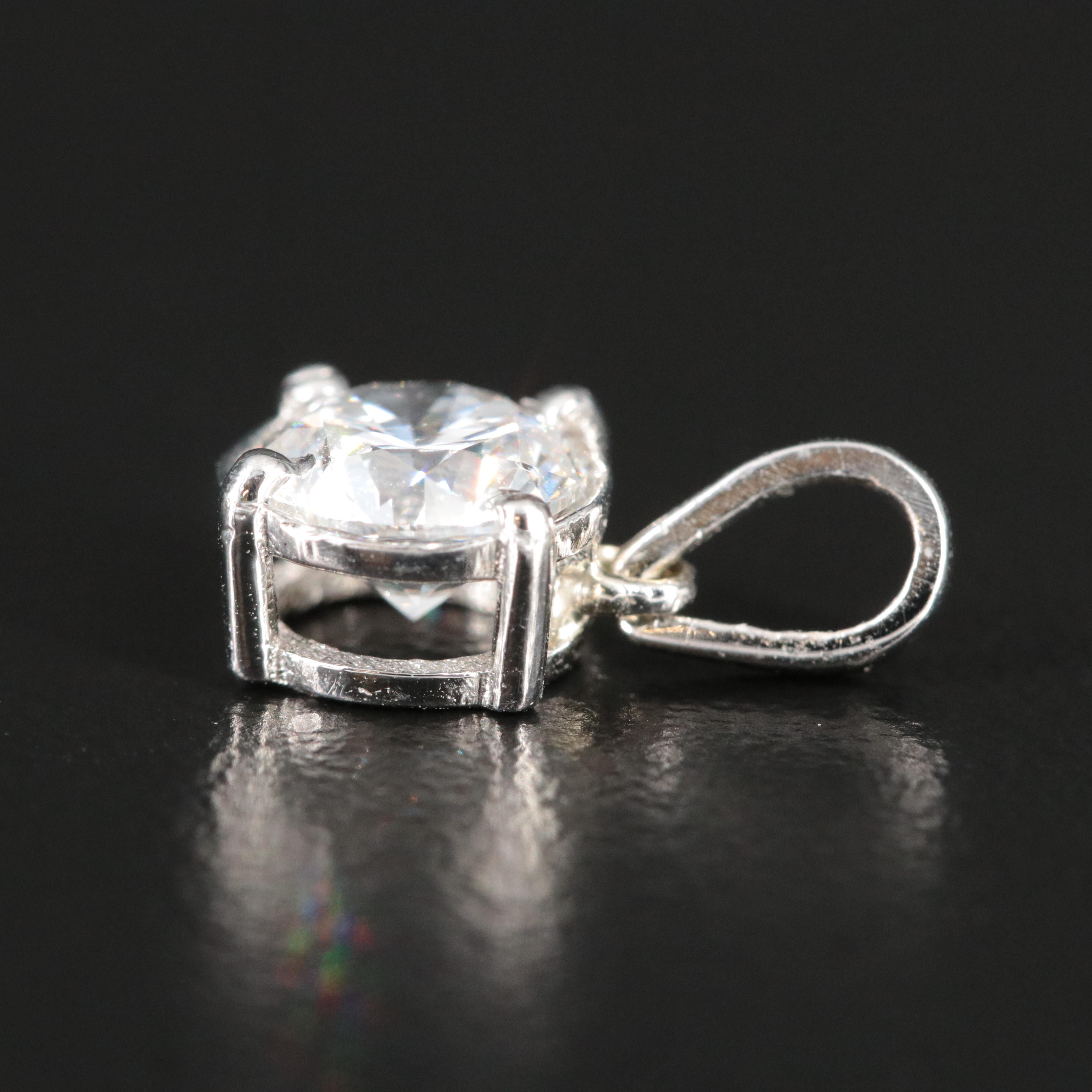 Platinum 0.98 CT Lab Grown Diamond Solitaire Pendant