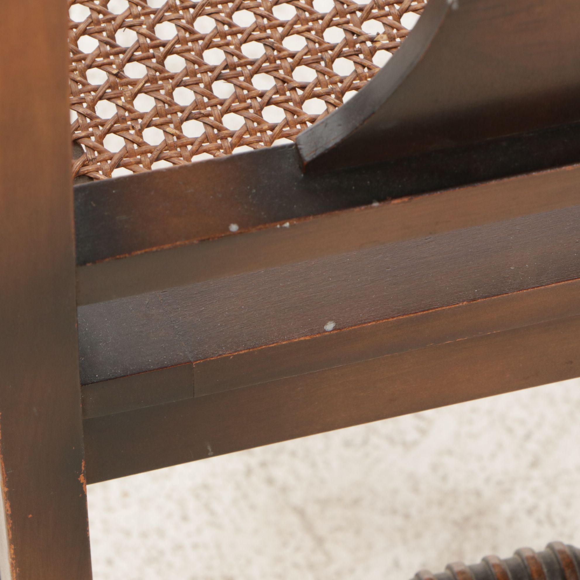 J.B. VanSciver Hand Painted Walnut Side Chair with Woven Cane Seat