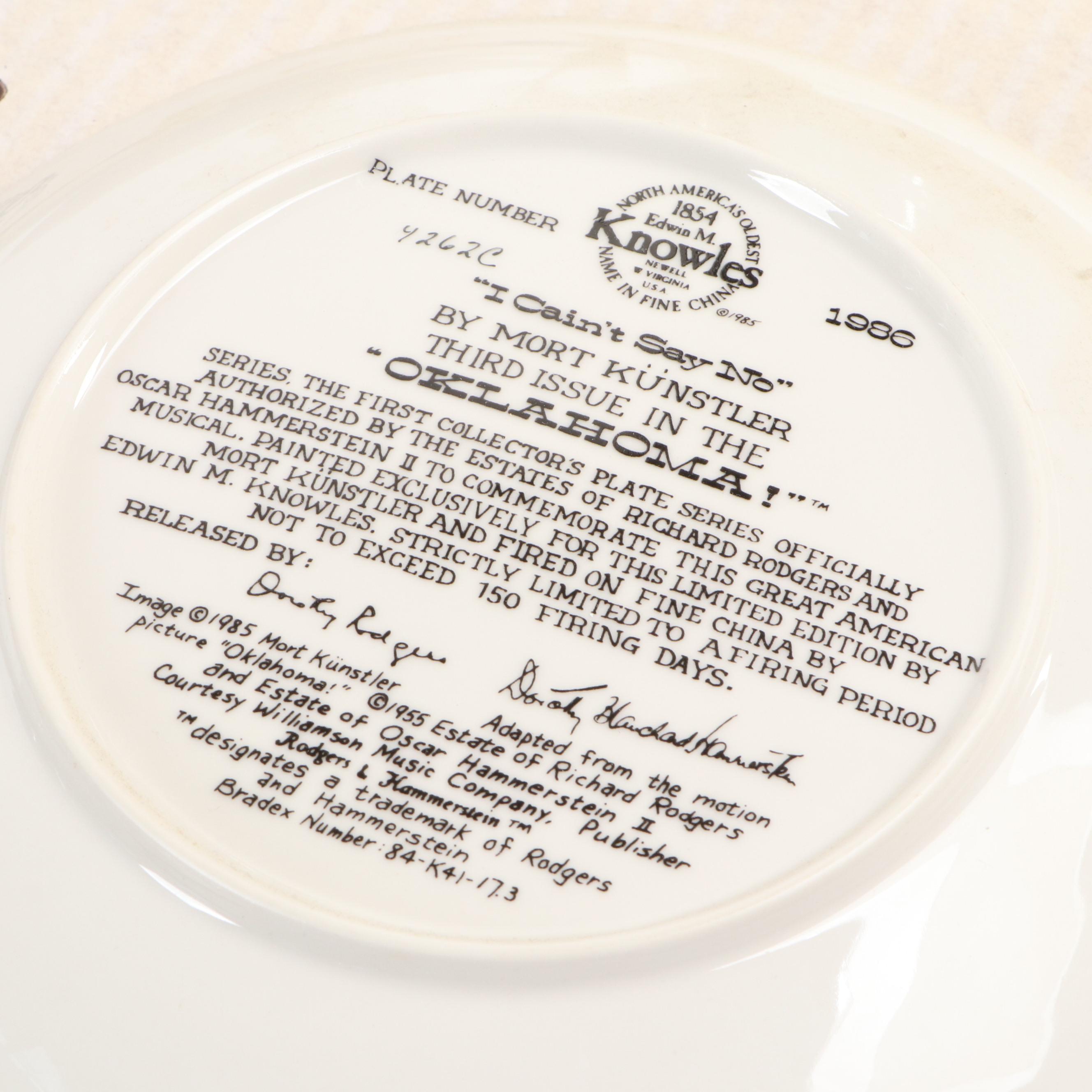 Mort Künstler "Oklahoma!" Ceramic Collector Plates