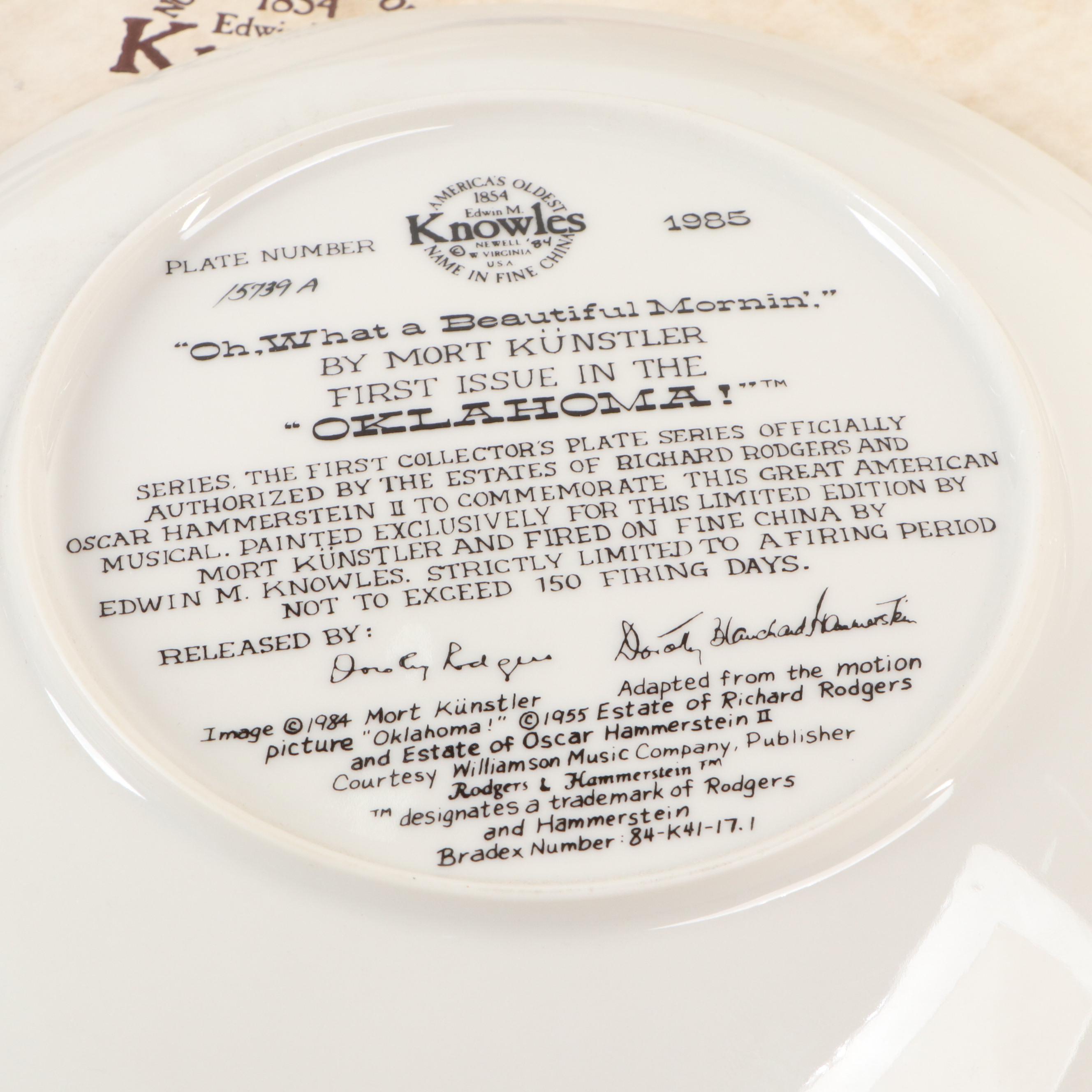 Mort Künstler "Oklahoma!" Ceramic Collector Plates