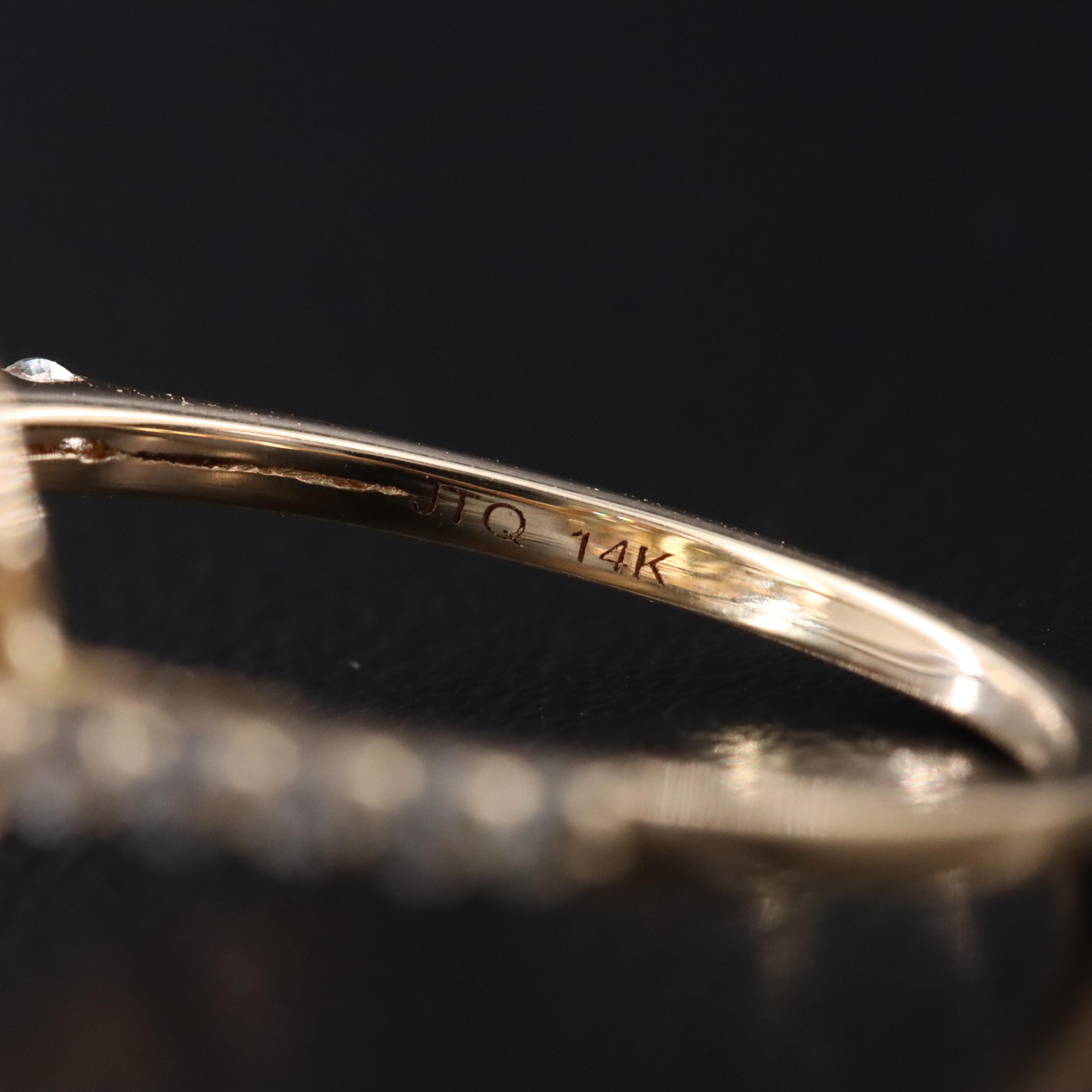 14K Tourmaline and White Sapphire Ring