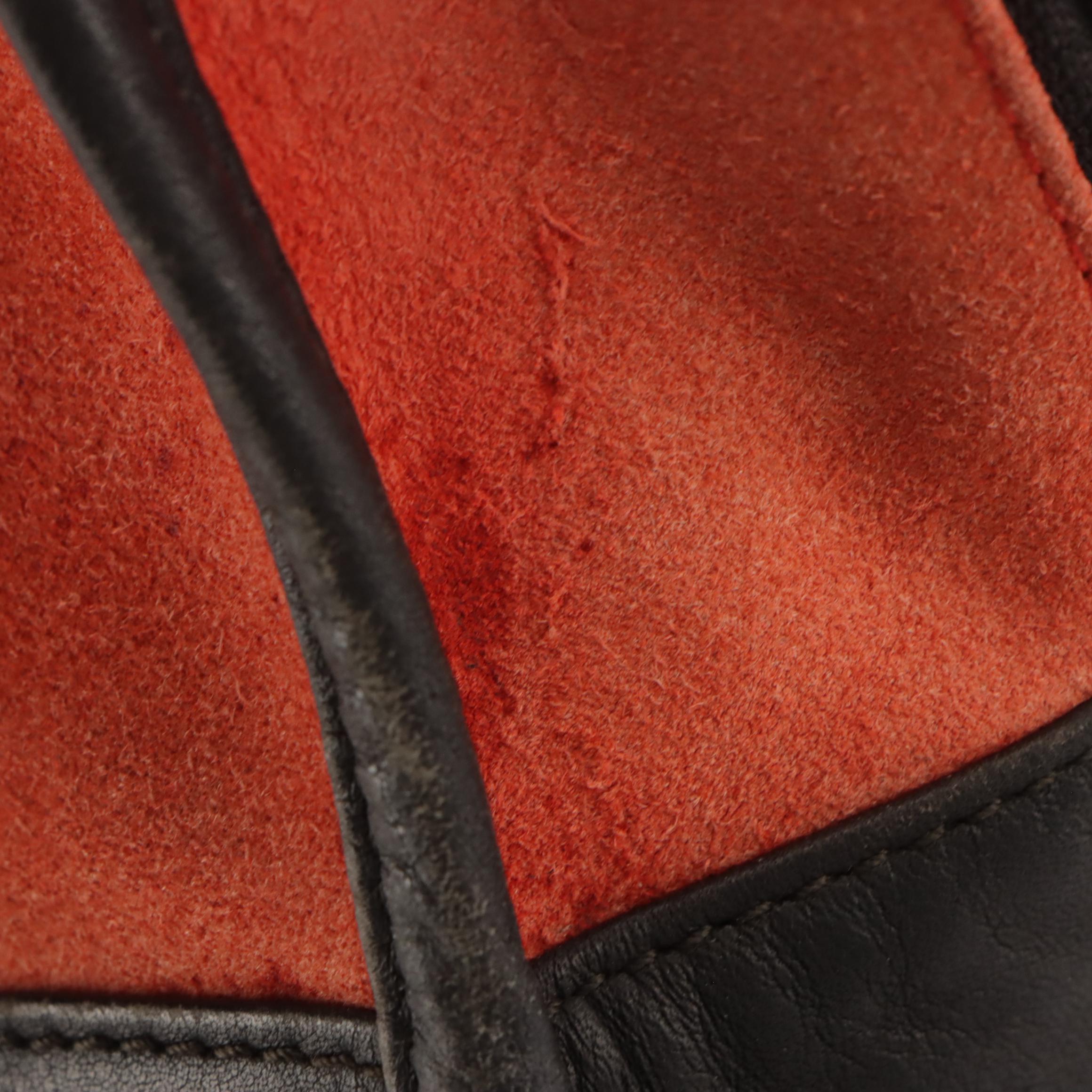 Loewe Amazona Handbag in Burnt Orange Suede and Black Leather Trim