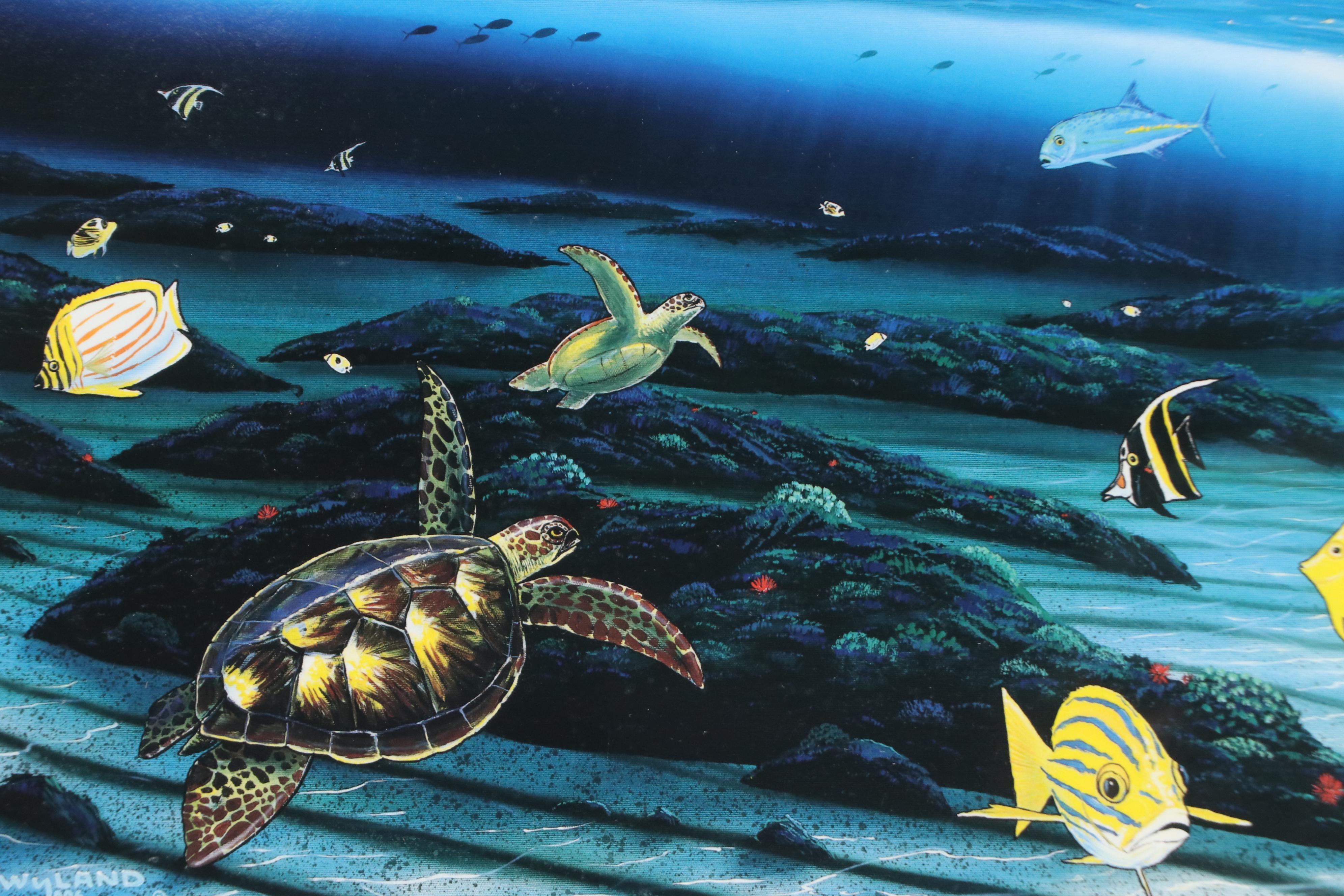 Robert Wyland Embossed Giclée "Diamond Head Moon," 1998