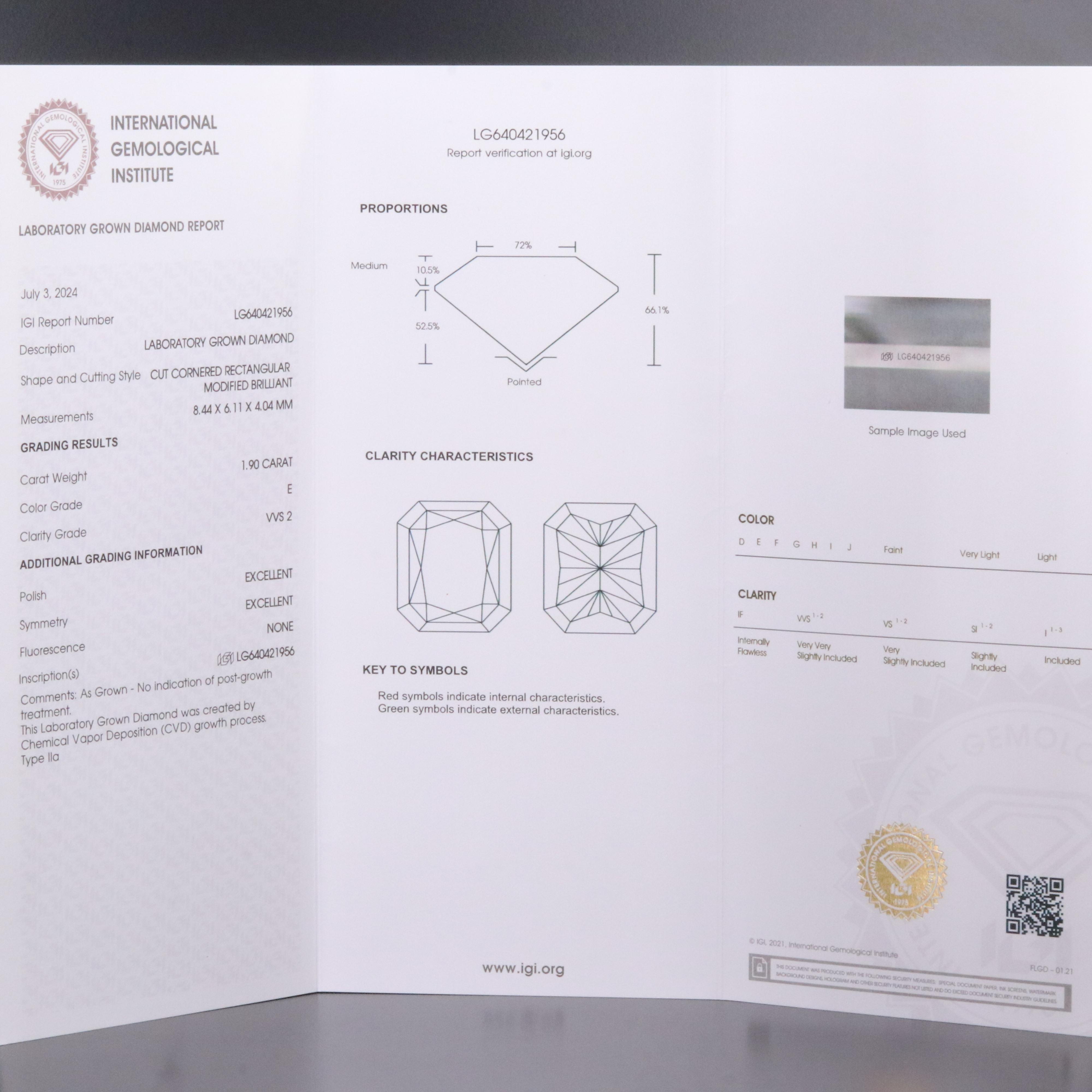 14K 3.91 CTW Lab Grown Diamond Ring with IGI Reports
