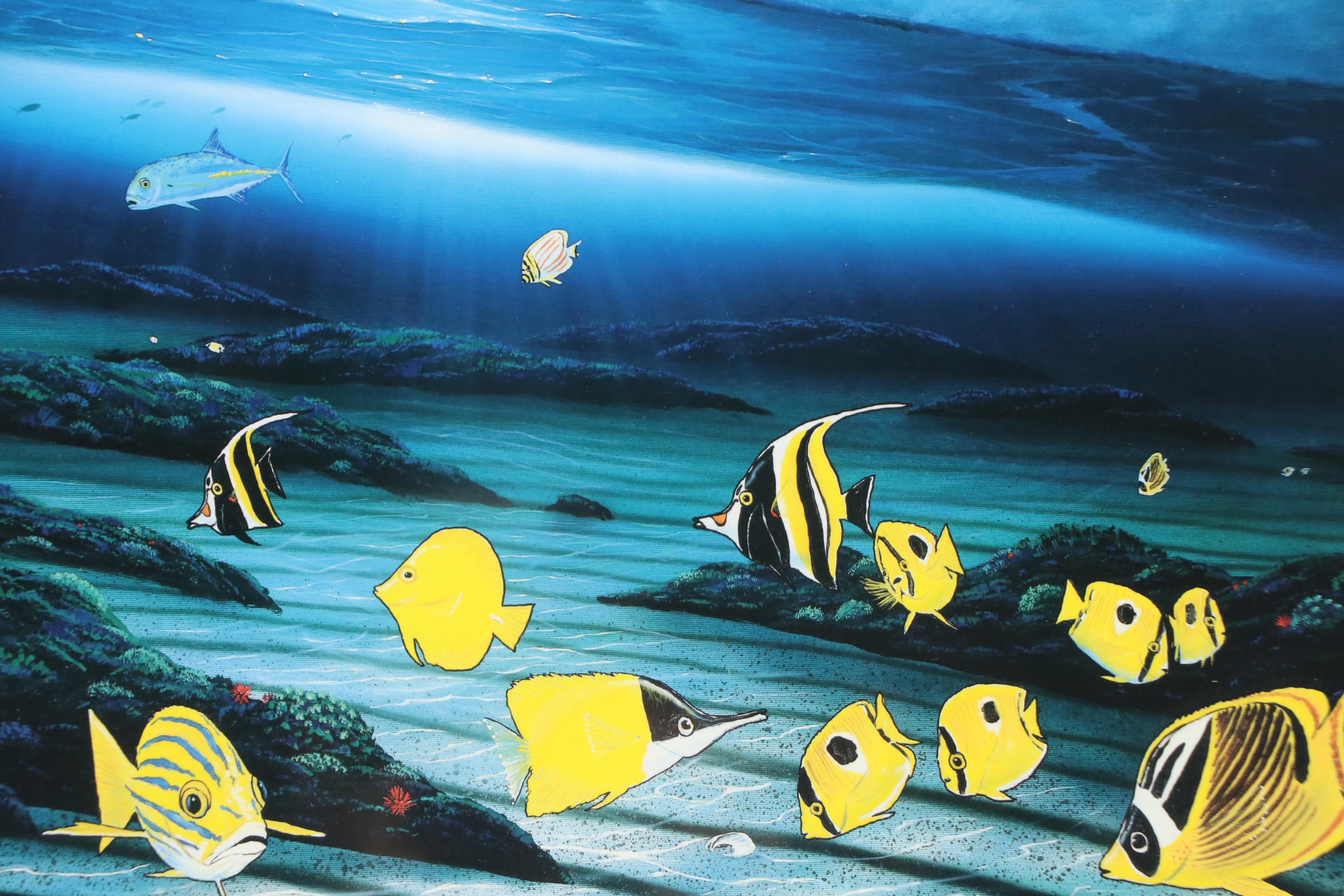 Robert Wyland Embossed Giclée "Diamond Head Moon," 1998