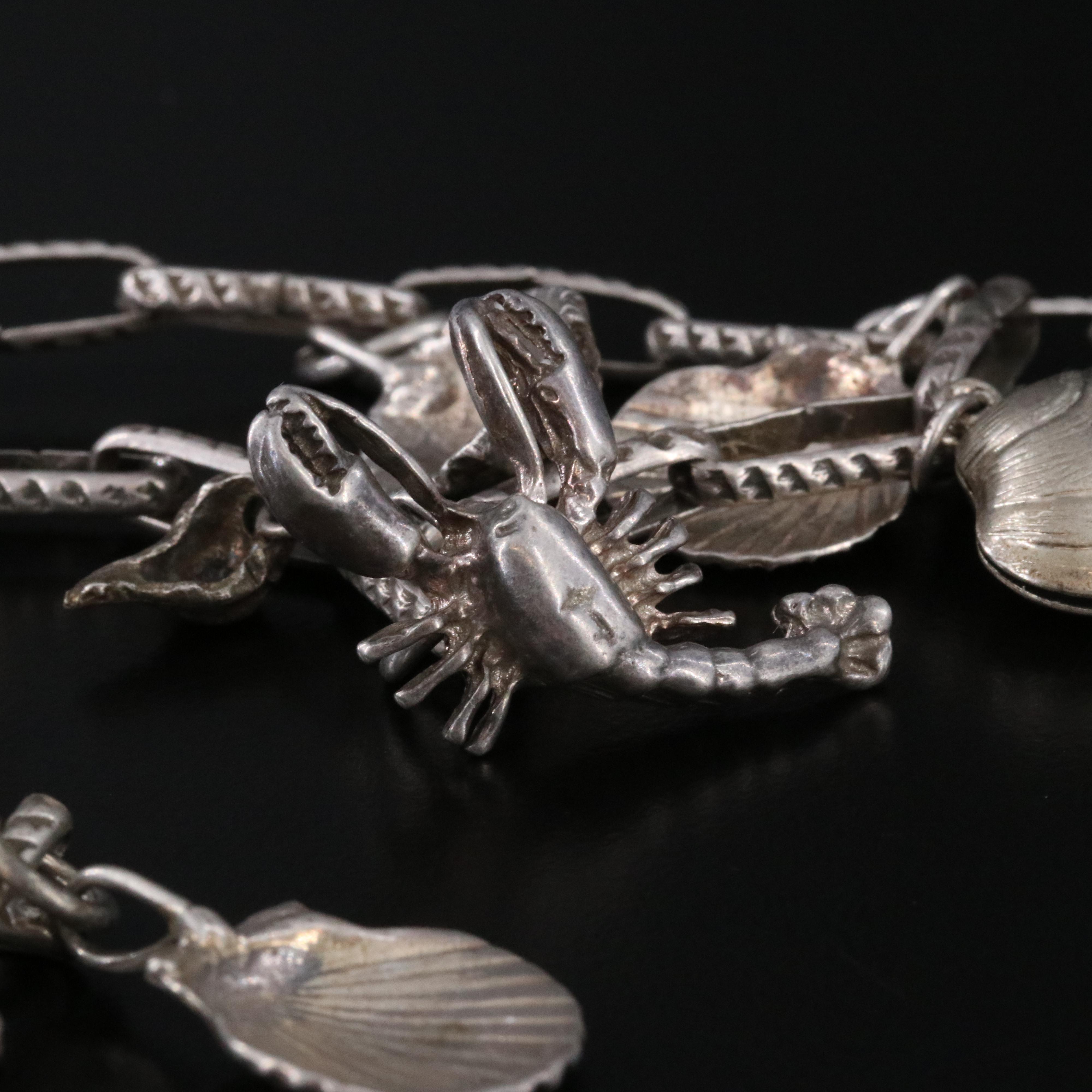 Sterling Shell Themed Charm Necklace