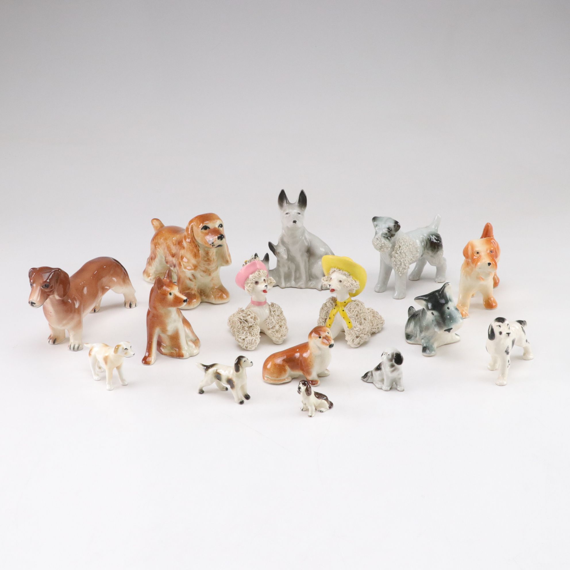 Wales Spaghetti Poodles with Orion Dachsund and More Mid-Century Dog Figurines