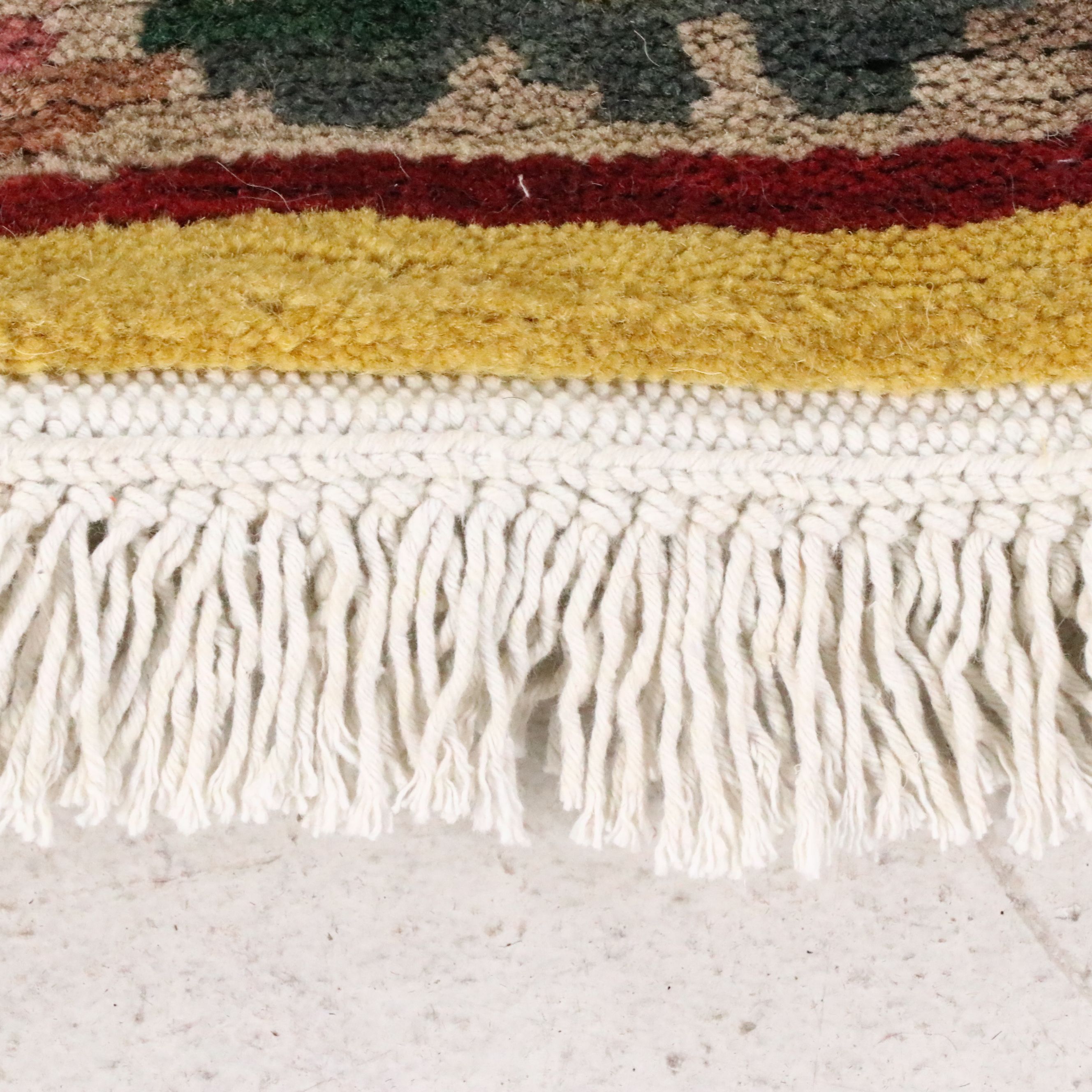 2'7 x 10'4 Hand-Knotted Tibetan Floral Lattice Carpet Runner