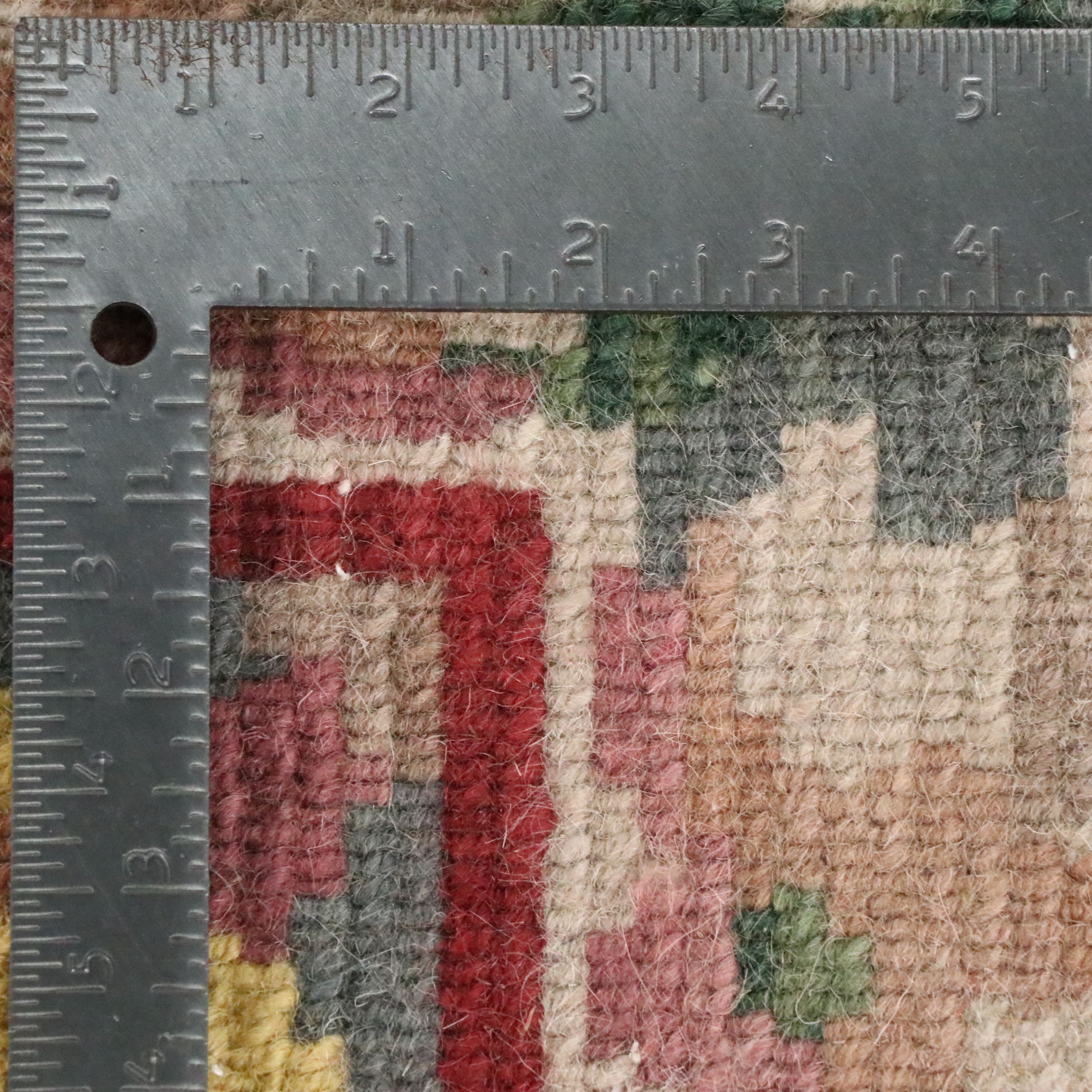 2'7 x 10'4 Hand-Knotted Tibetan Floral Lattice Carpet Runner