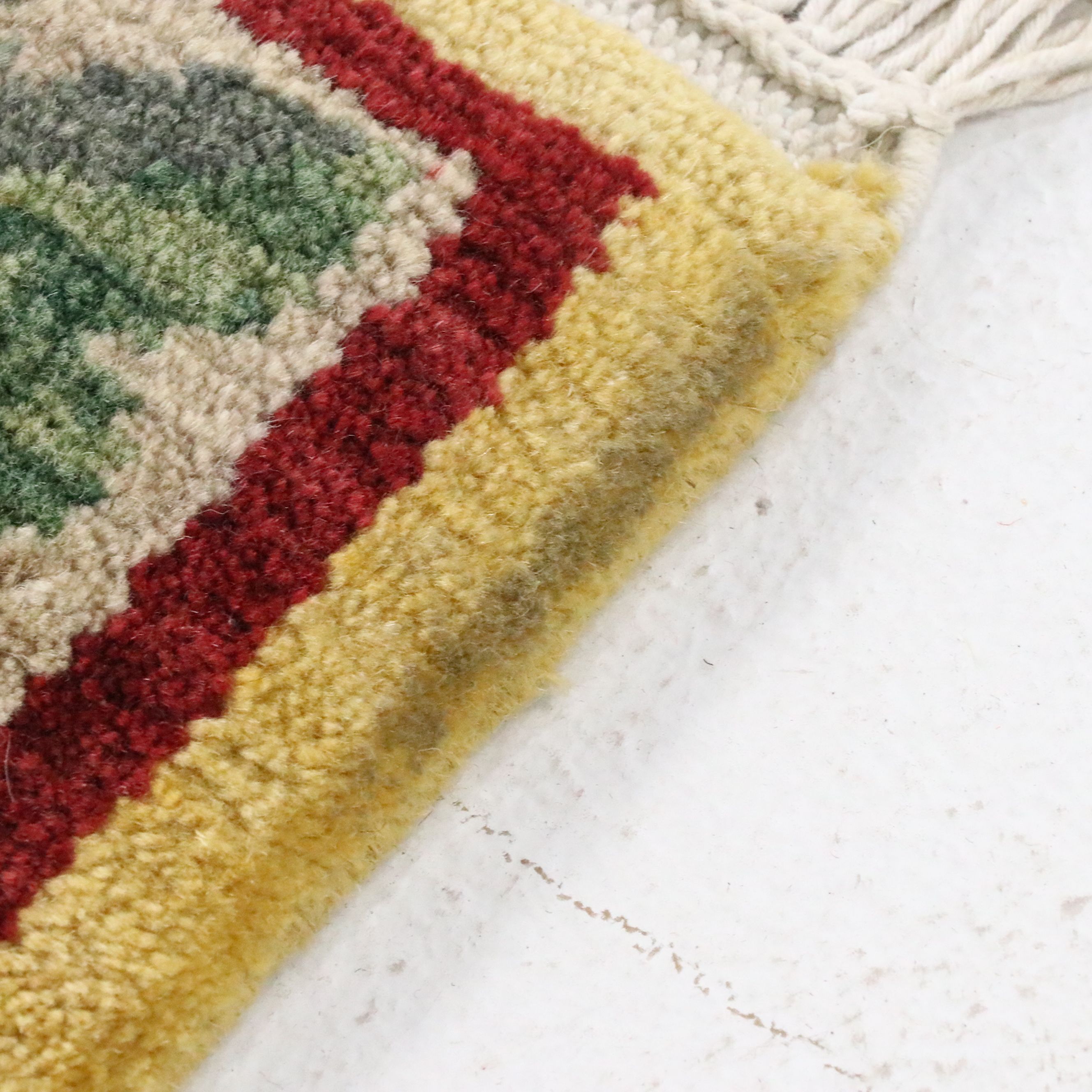 2'7 x 10'4 Hand-Knotted Tibetan Floral Lattice Carpet Runner