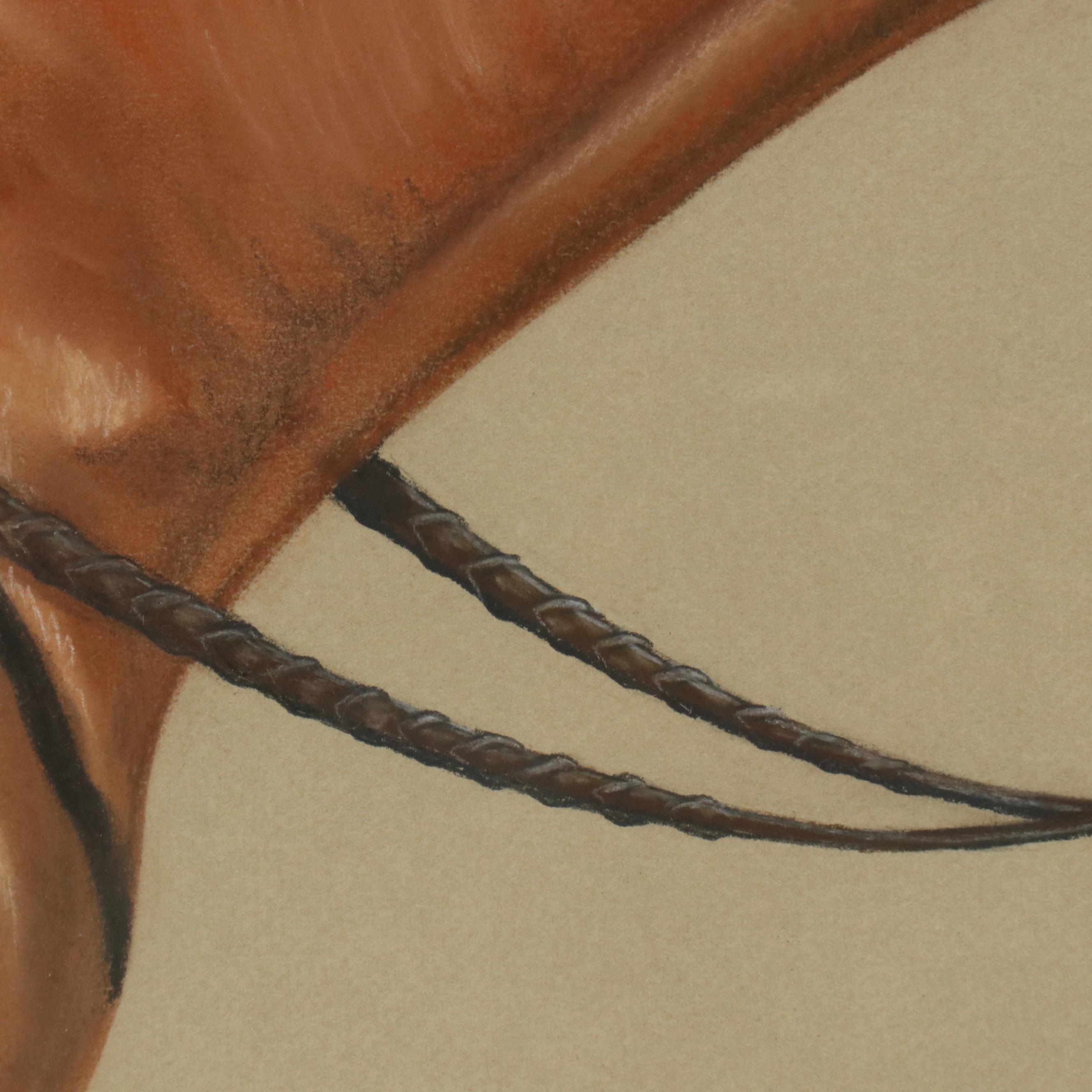 Angie Equine Portrait Chalk Pastel Drawing, 1989