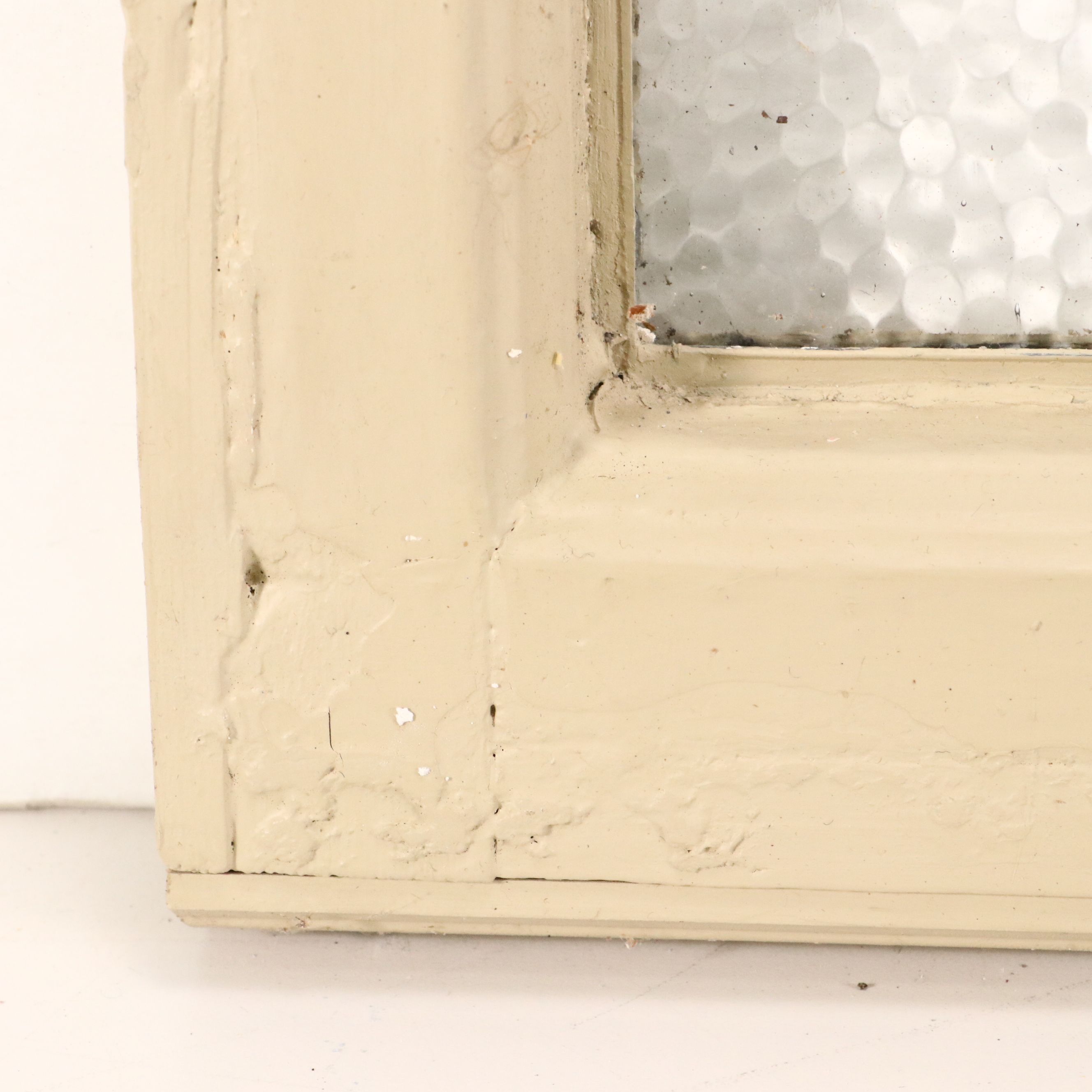 Framed Arts & Crafts Style Geometric Stained Lead Glass Window Panel