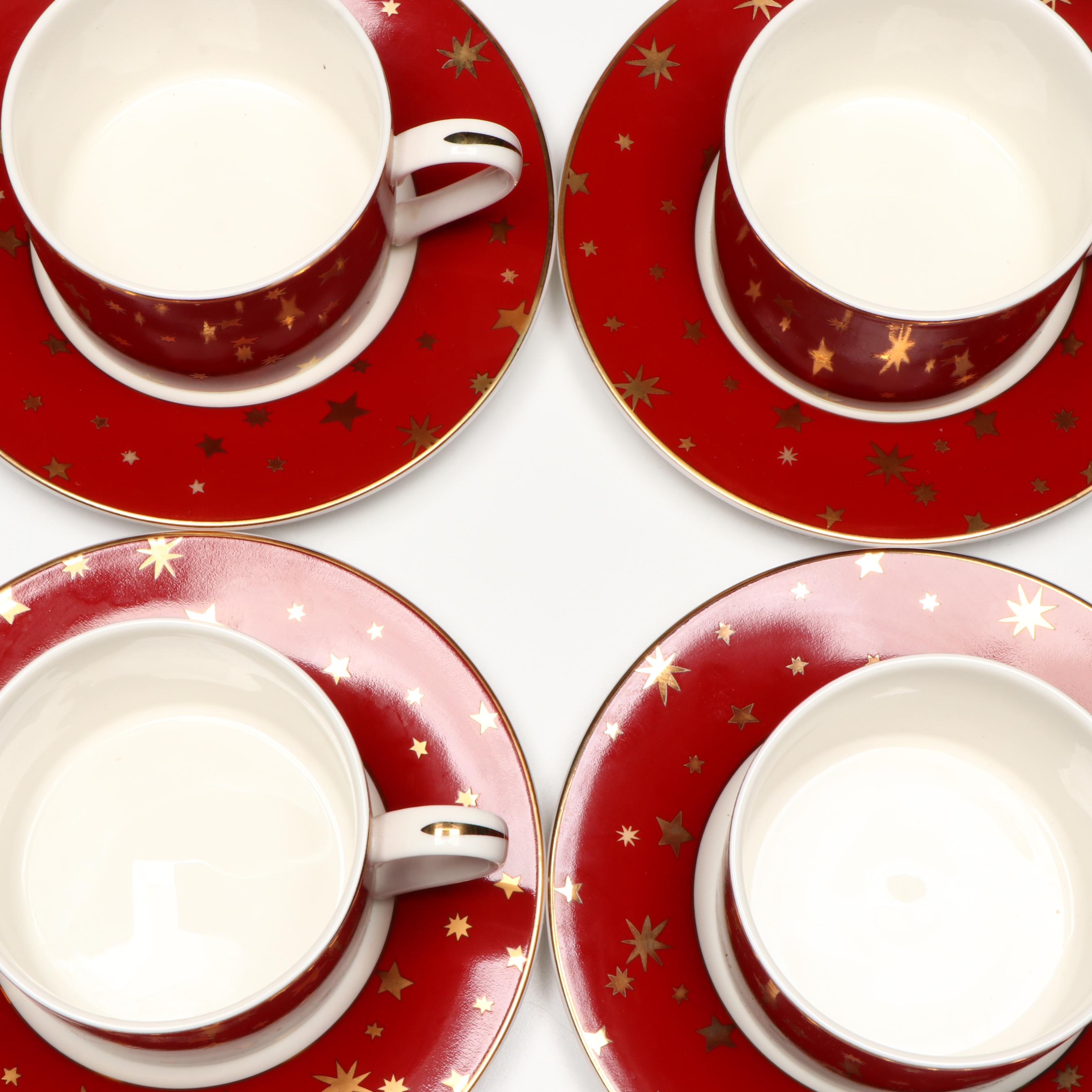 Sakura "Galaxy" Dinnerware and Cups with Salt Shaker and Varm Ceramica Platter