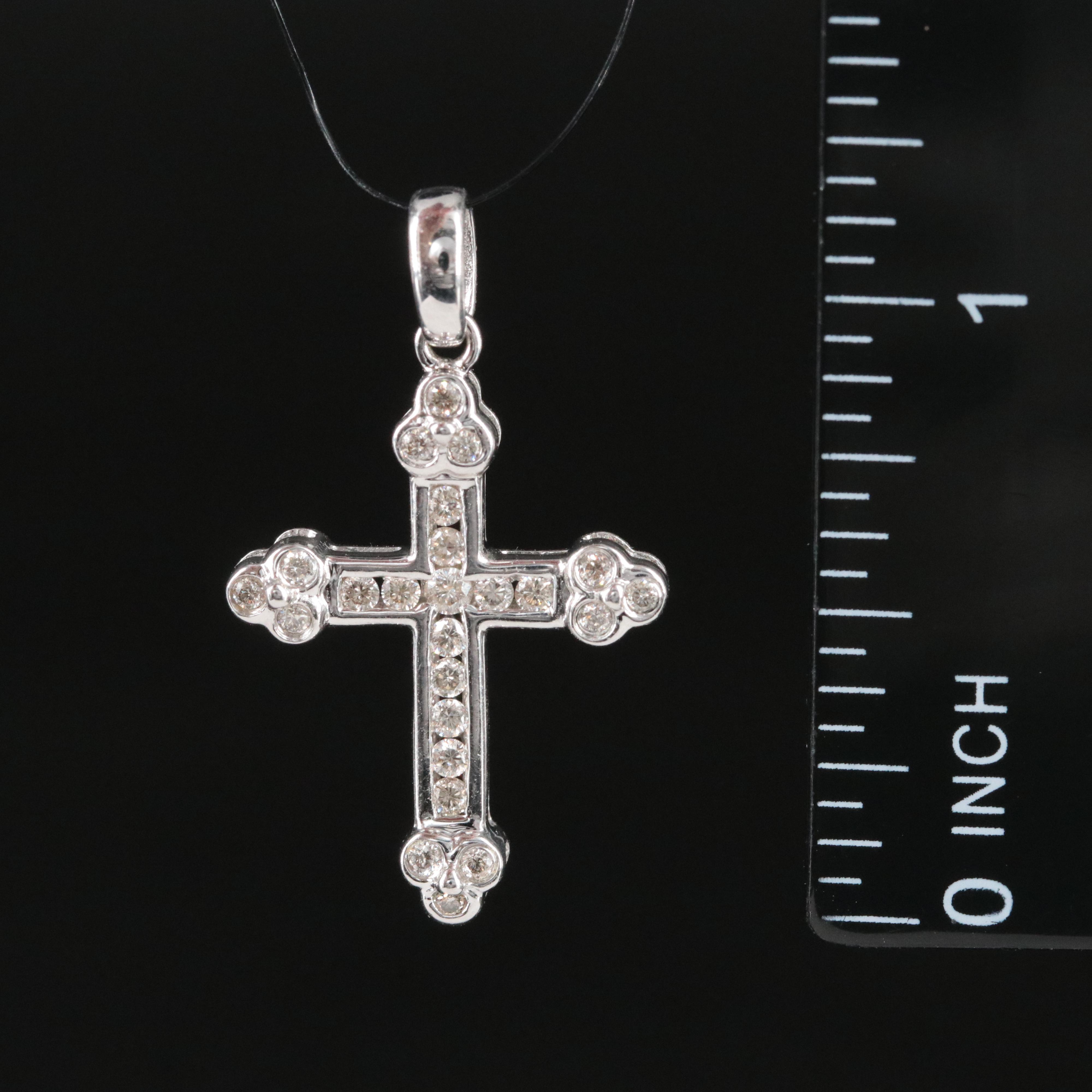 14K 0.36 CTW Diamond Cross Pendant