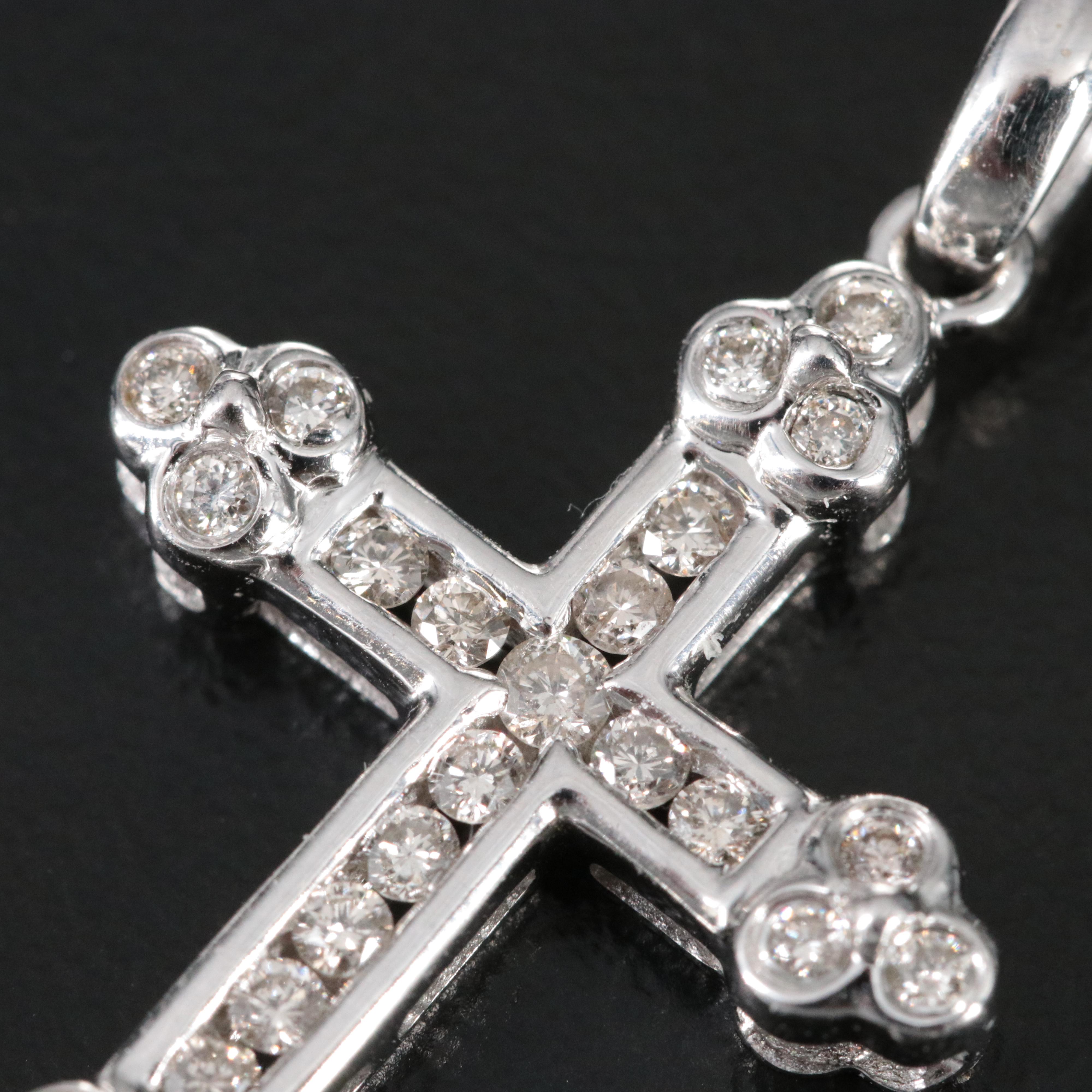 14K 0.36 CTW Diamond Cross Pendant