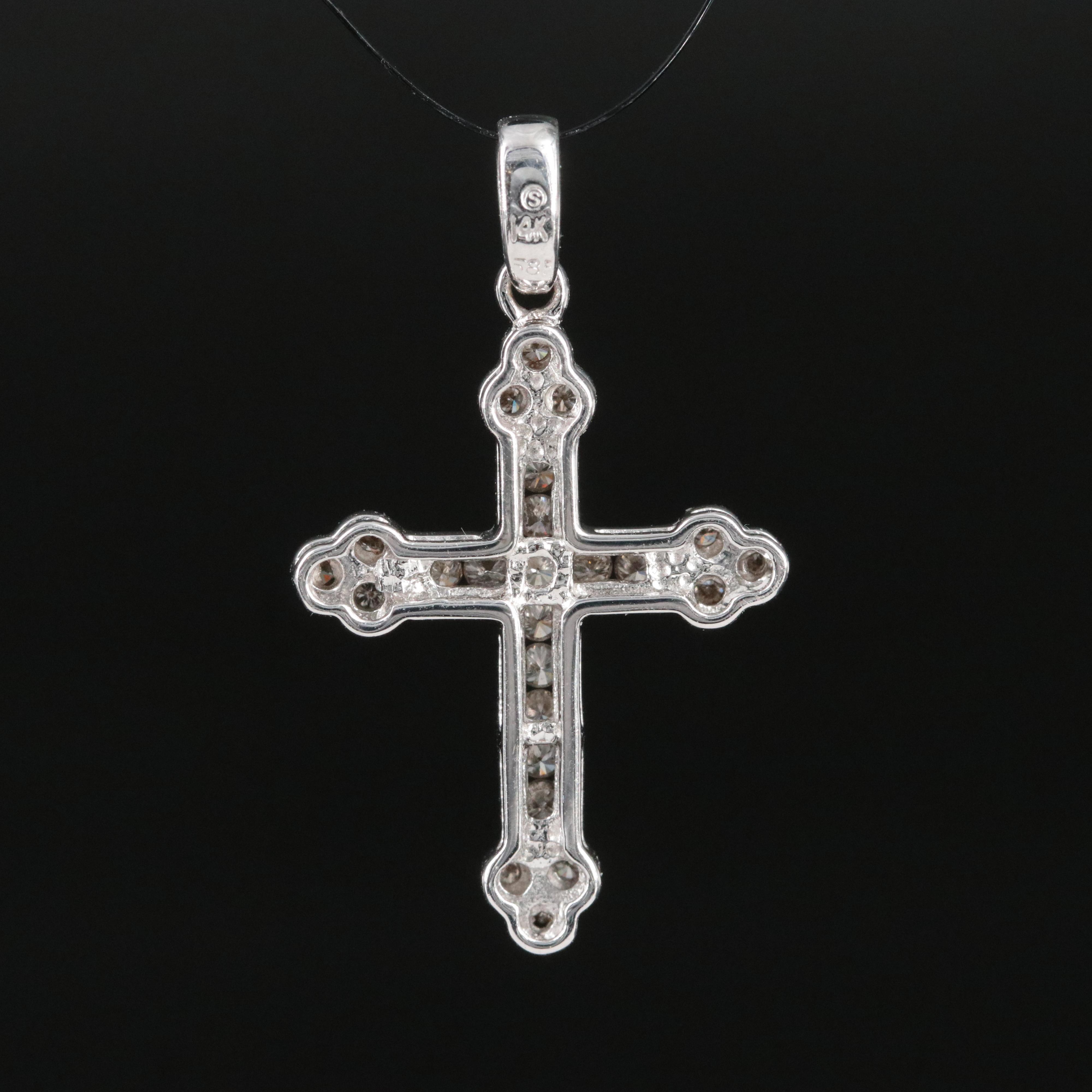 14K 0.36 CTW Diamond Cross Pendant