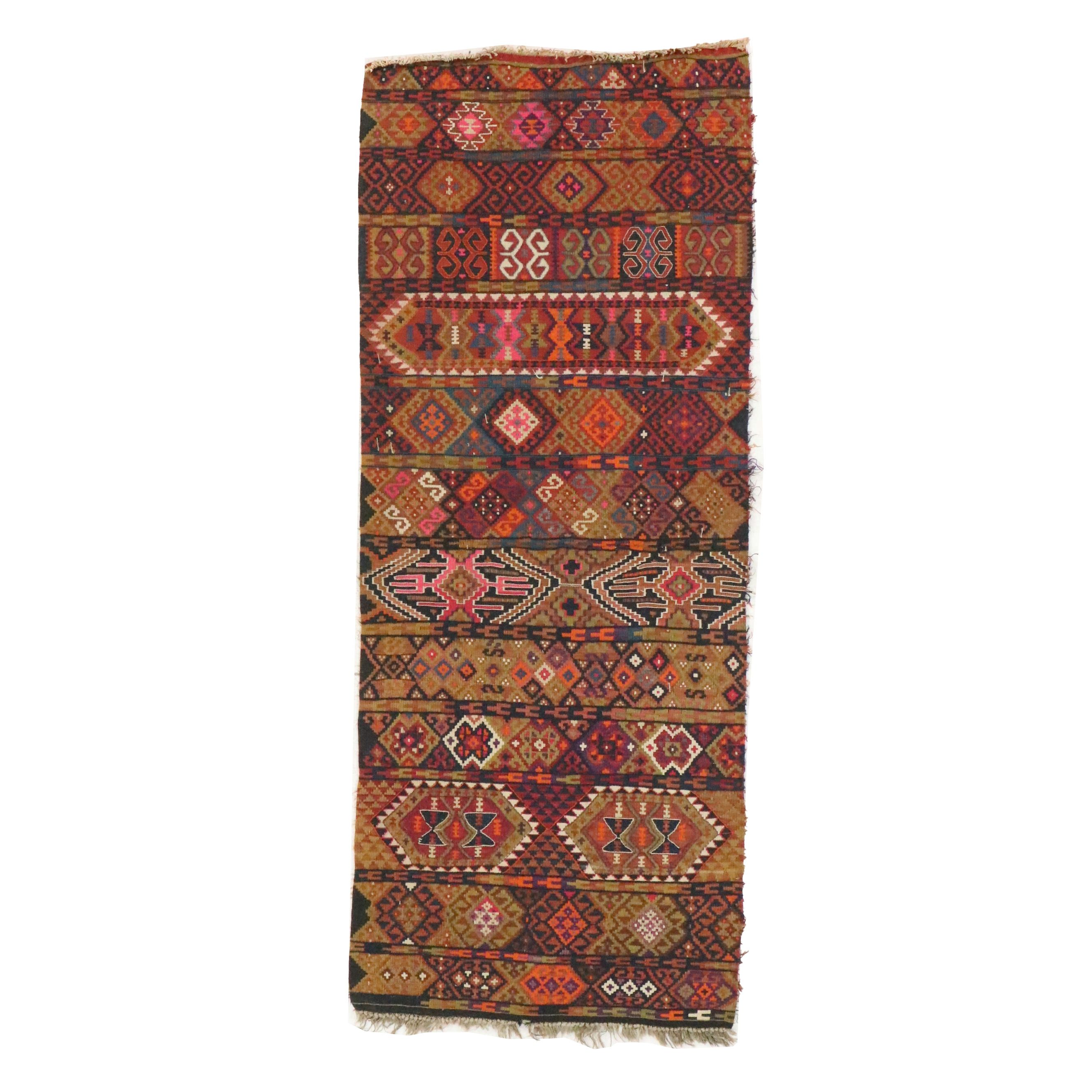 3'2 x 8'1 Handwoven Turkish Fethiye Soumak Long Rug