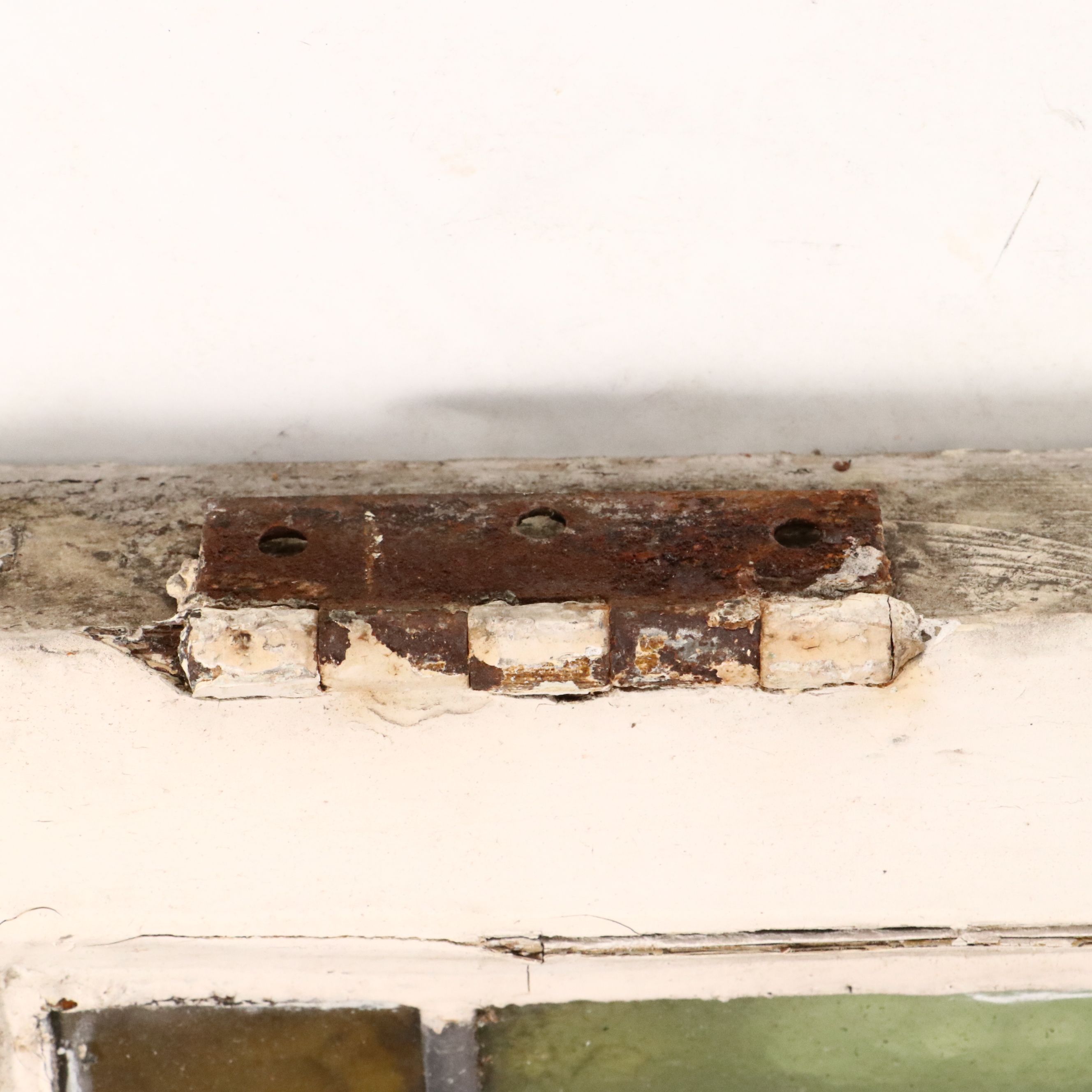 English Style Geometric Stained Lead Glass Window Panel