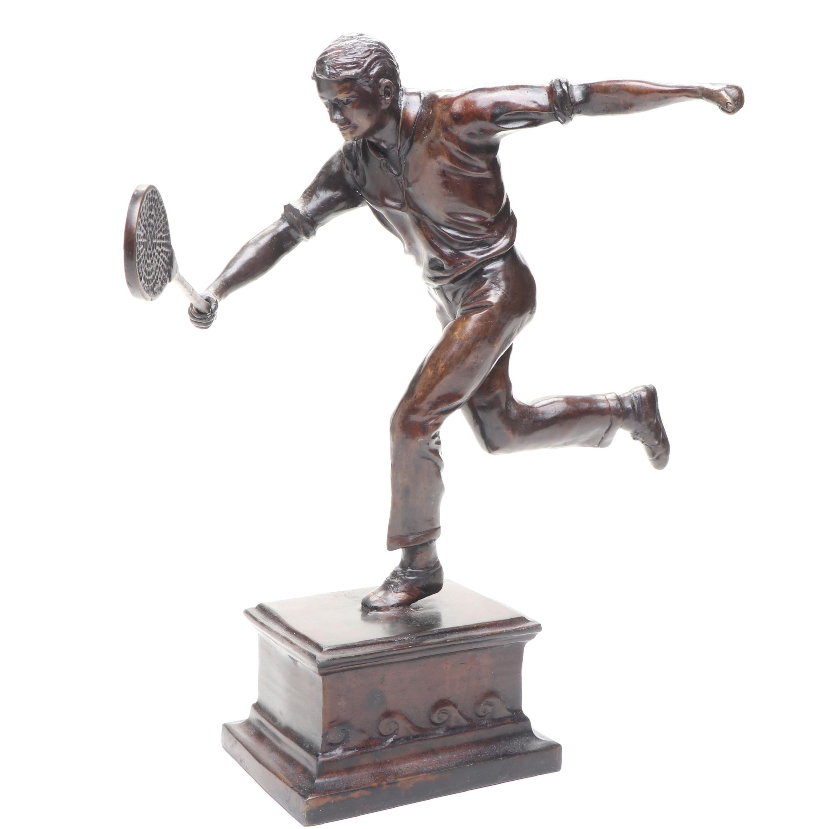 Maitland-Smith Bronze Tennis Player Statue, Late 20th Century