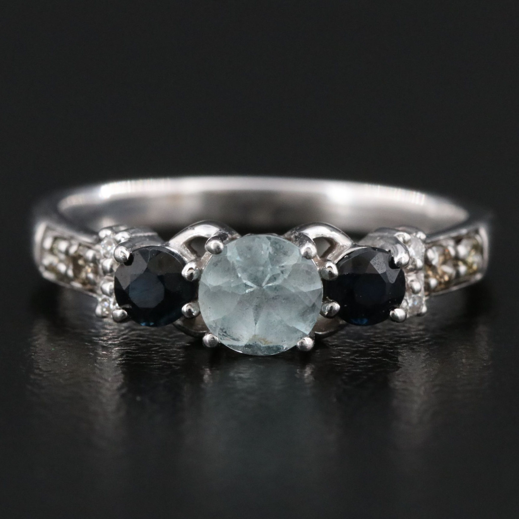 Le Vian 14K Aquamarine, Sapphire and Diamond Ring with Fancy Brown Diamonds