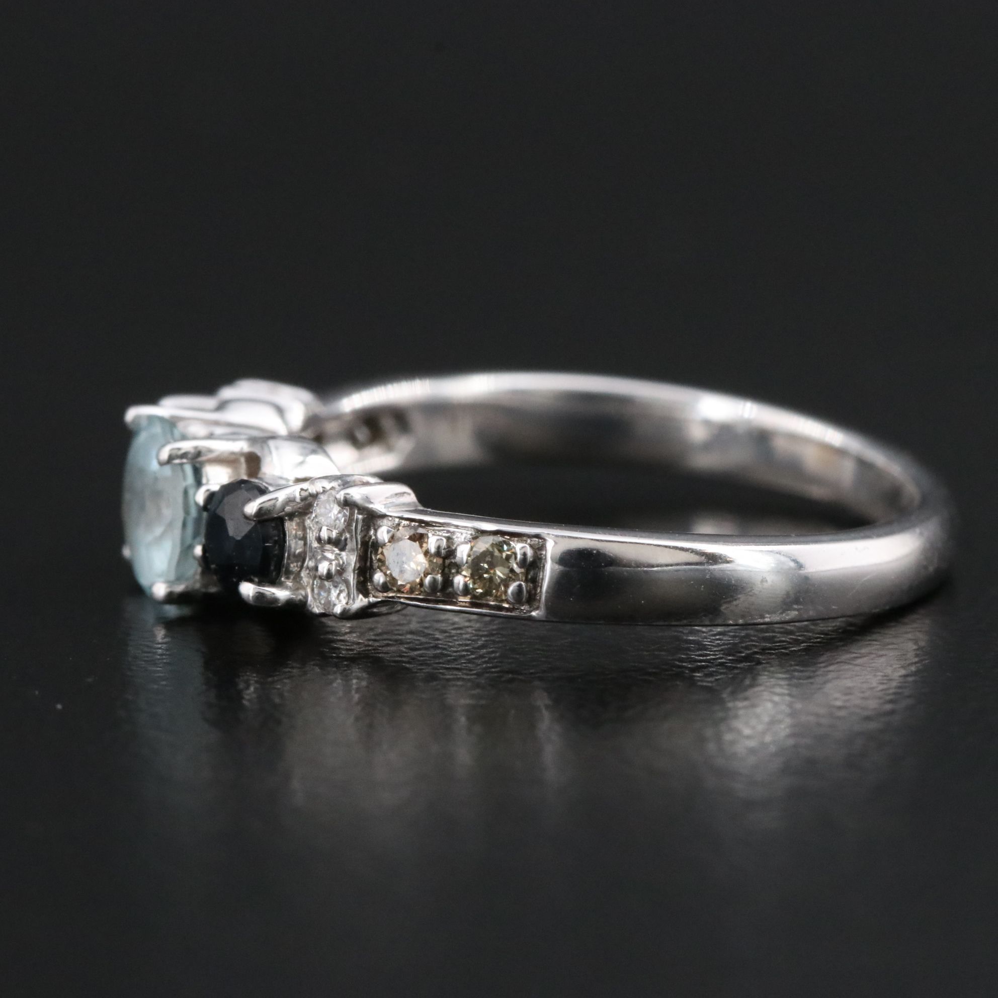 Le Vian 14K Aquamarine, Sapphire and Diamond Ring with Fancy Brown Diamonds