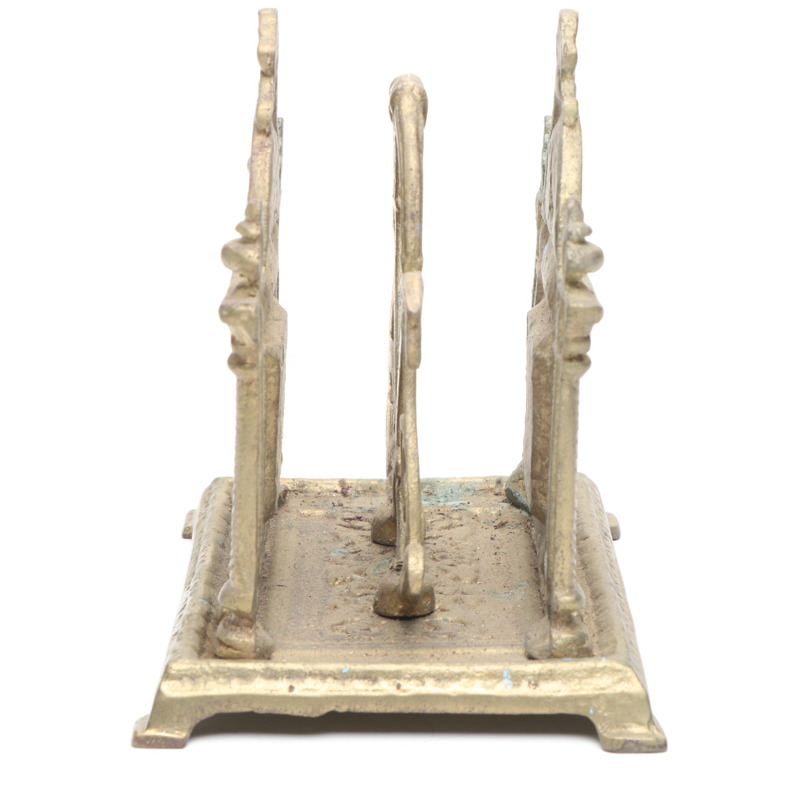 Andrea by Sadek Architectural Brass Letter Holder, 20th Century