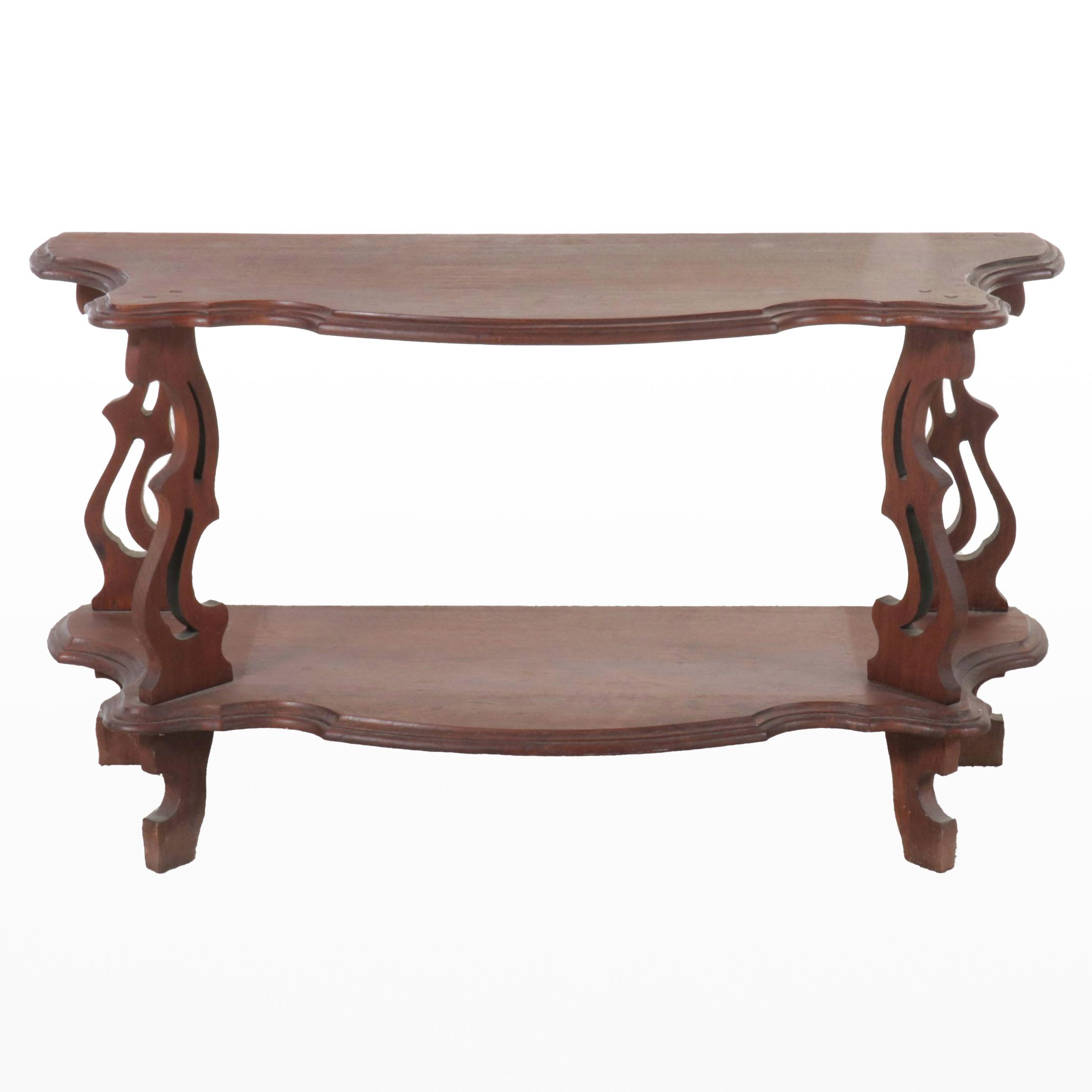Victorian Mahogany Two-Tiered Console Table, Early to Mid-20th Century