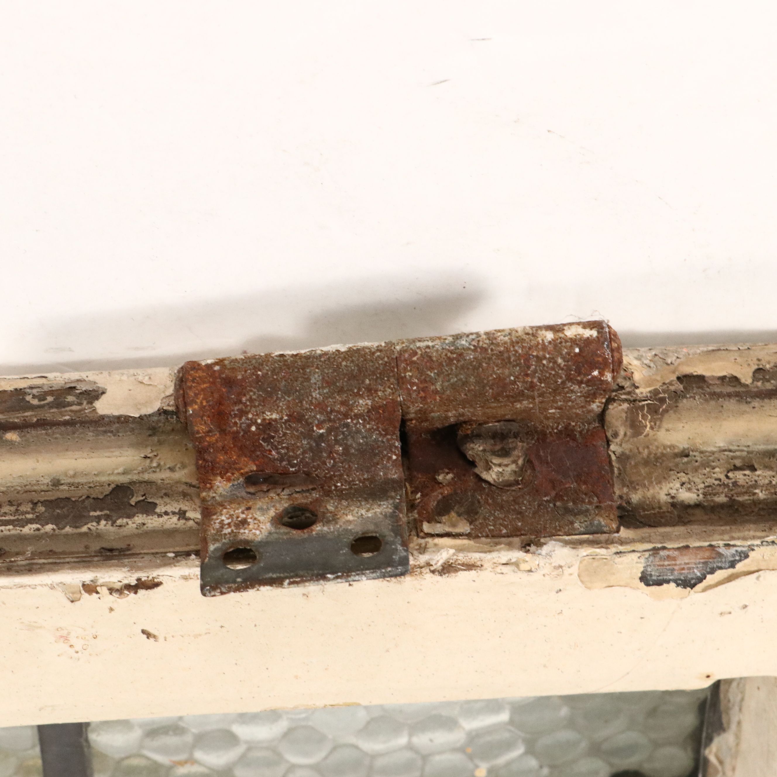 English Style Art Deco Yellow and Pink Stained Lead Glass Window Panel