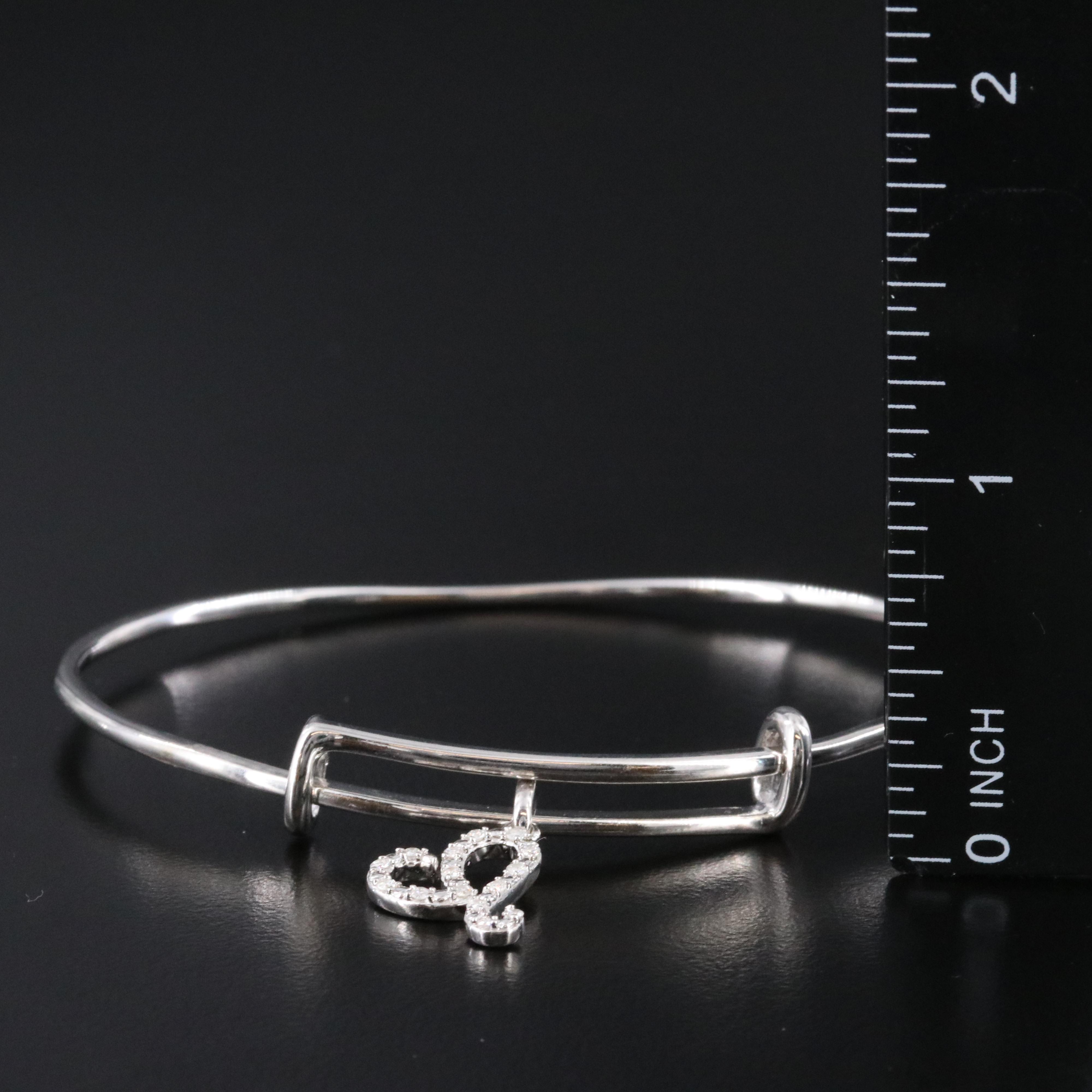 Sterling and Diamond Bracelet with Stylized Heart