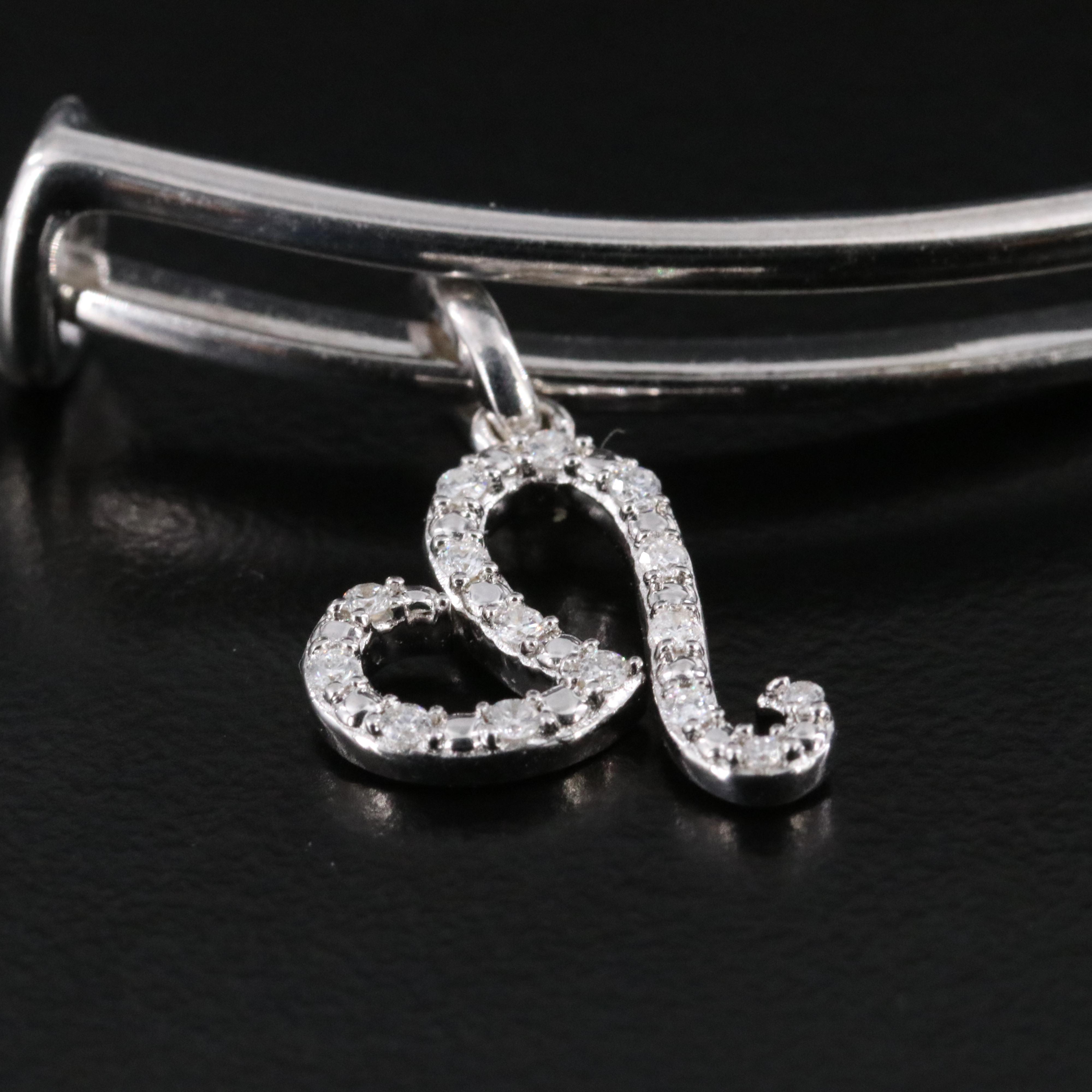 Sterling and Diamond Bracelet with Stylized Heart