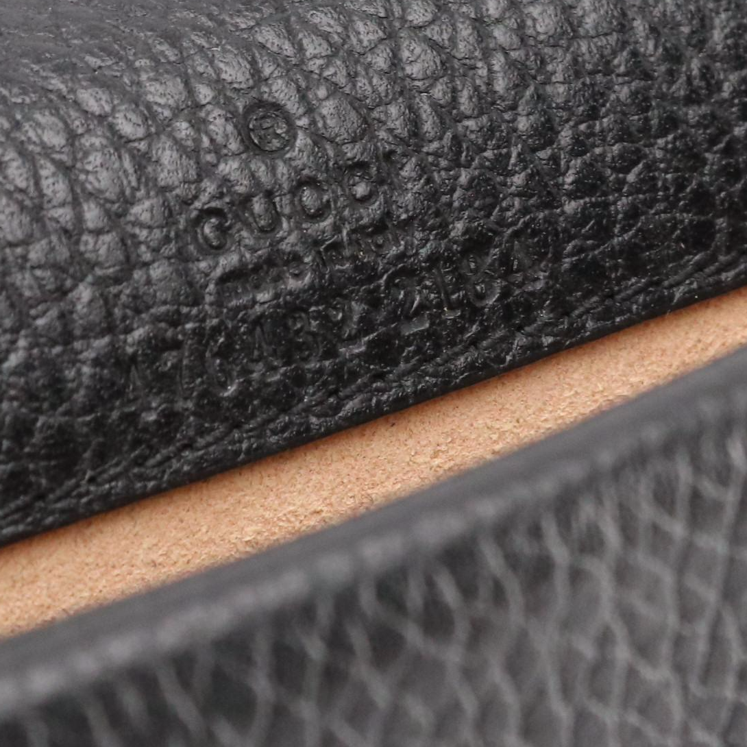 Gucci Super Mini Dionysus Crossbody Bag in Black Grained Leather