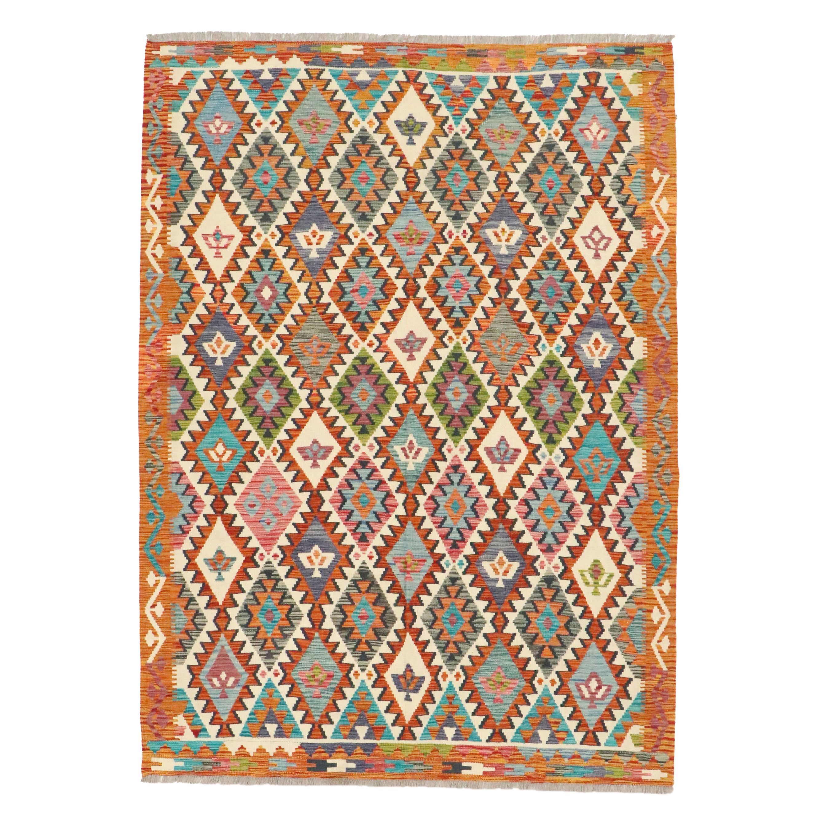 6' x 8'5" Handwoven Pakistani Kilim Area Rug