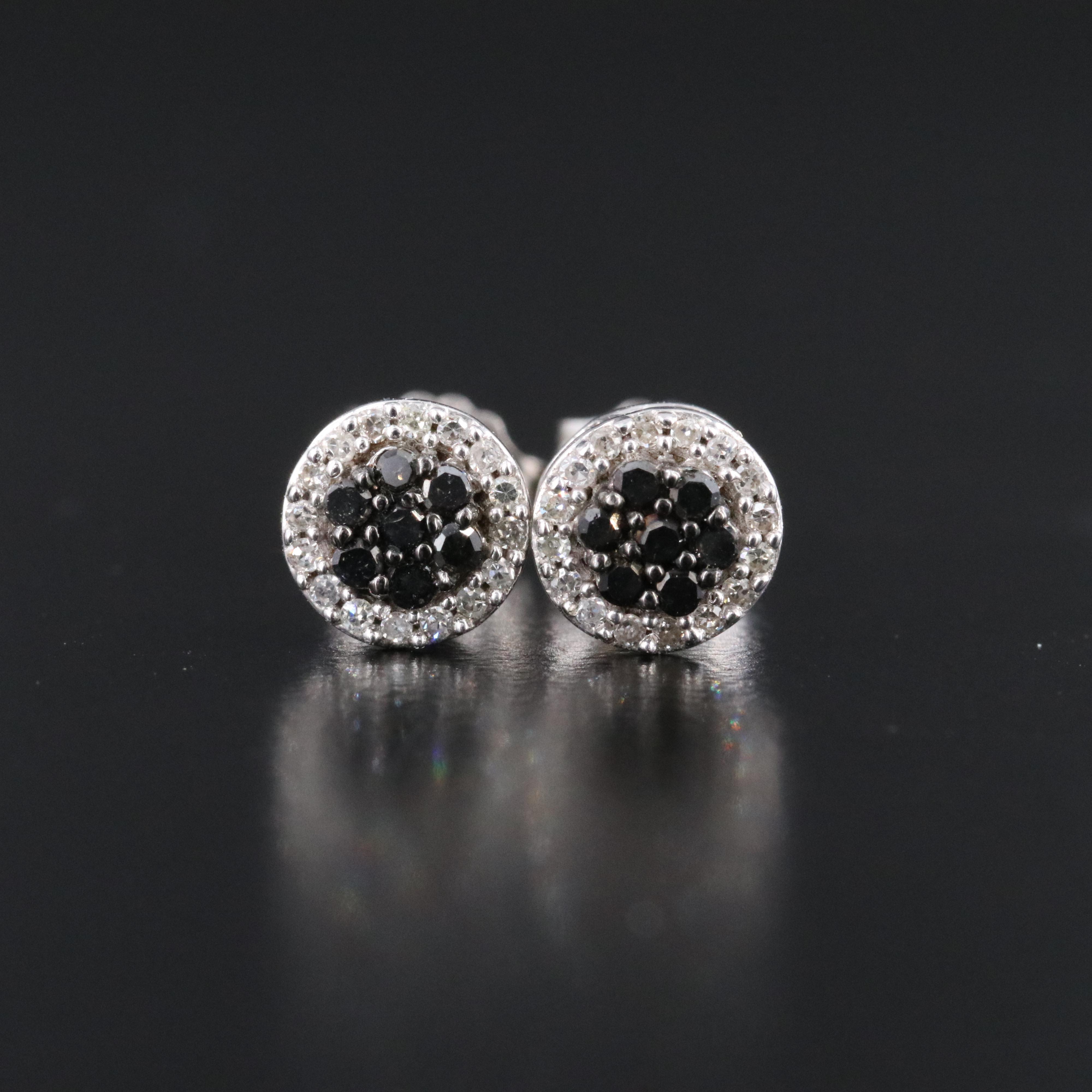 Sterling and Diamond Earrings Including Fancy Black Diamonds