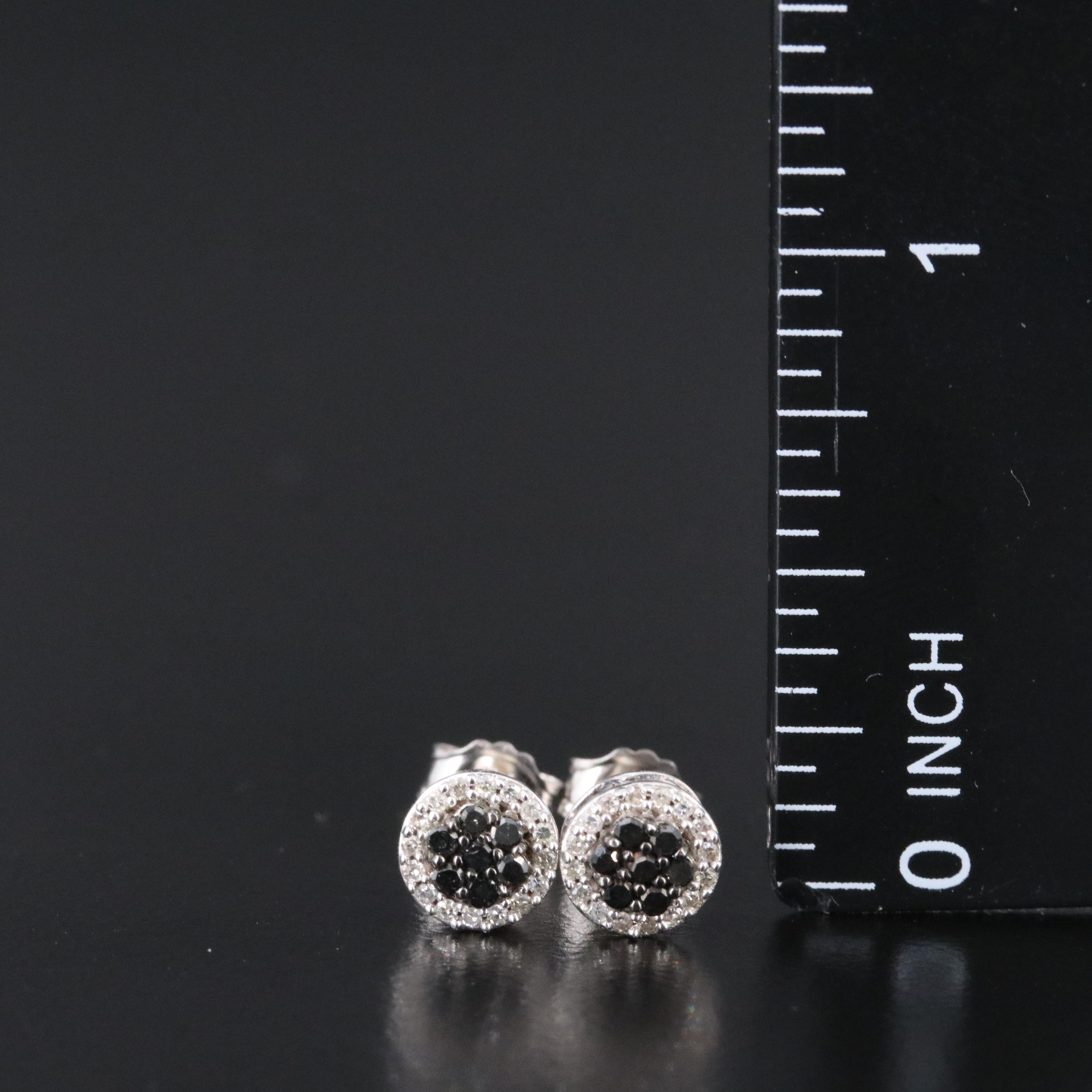 Sterling and Diamond Earrings Including Fancy Black Diamonds