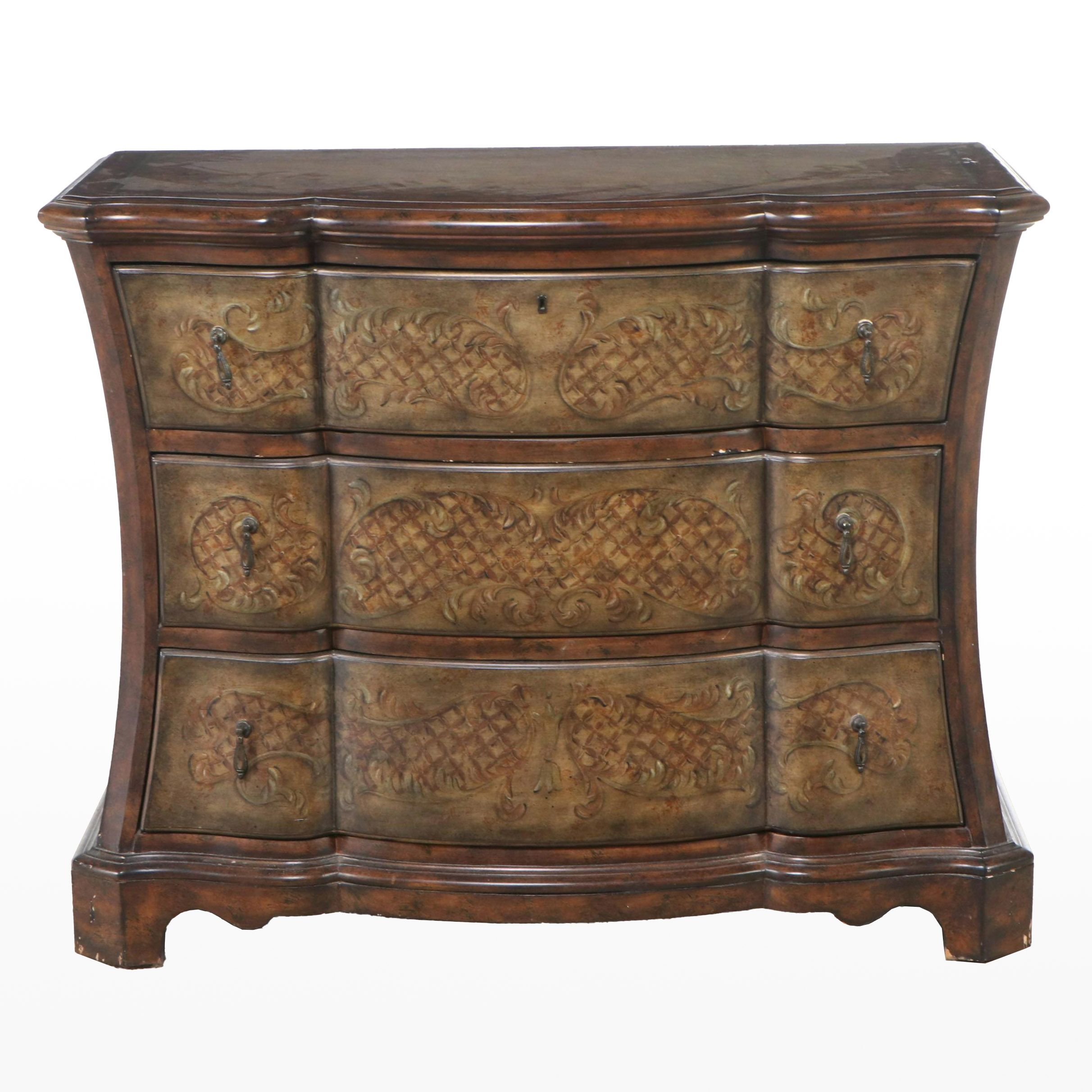Artistica Painted Wood Serpentine Front Three-Drawer Chest