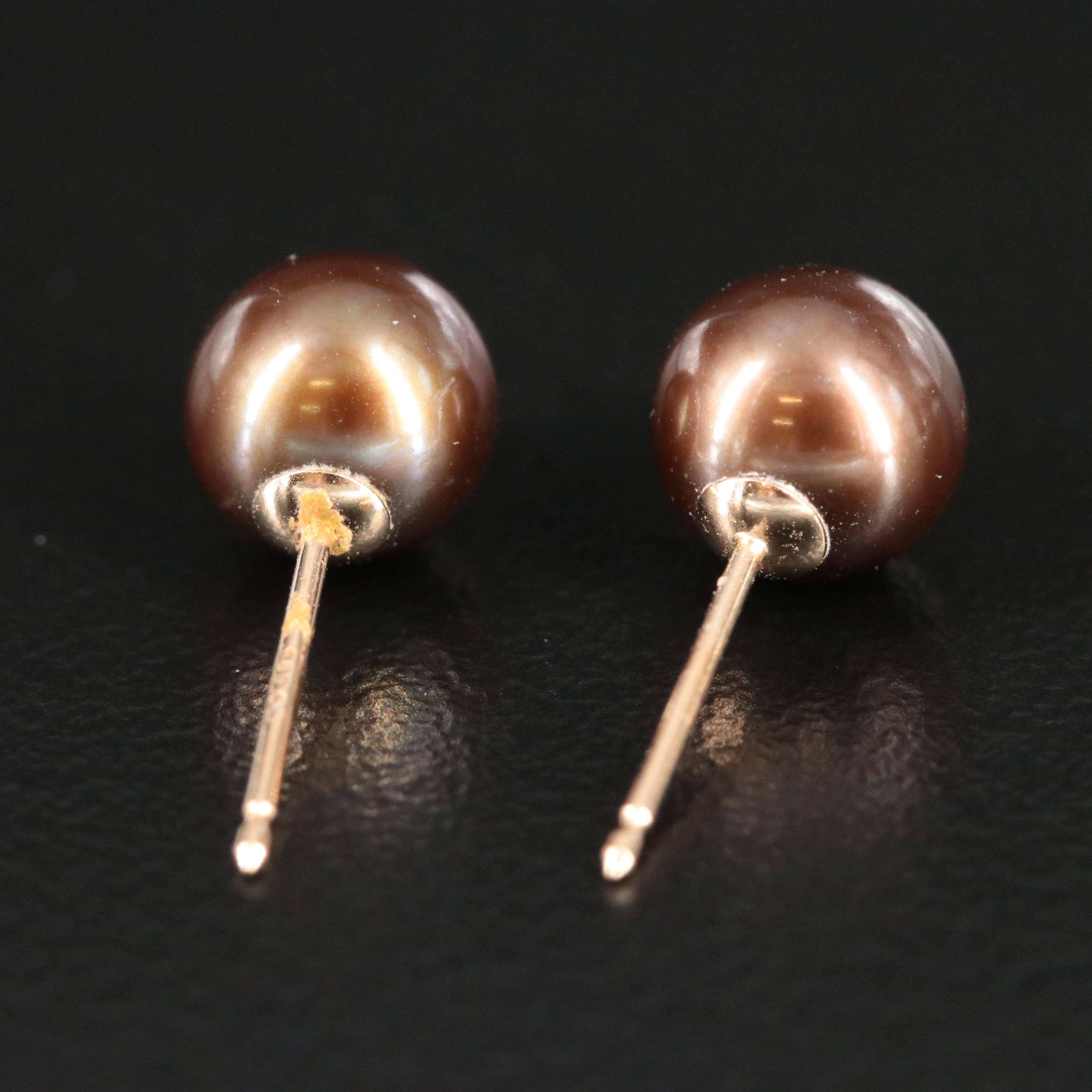 14K Pearl Stud Earrings